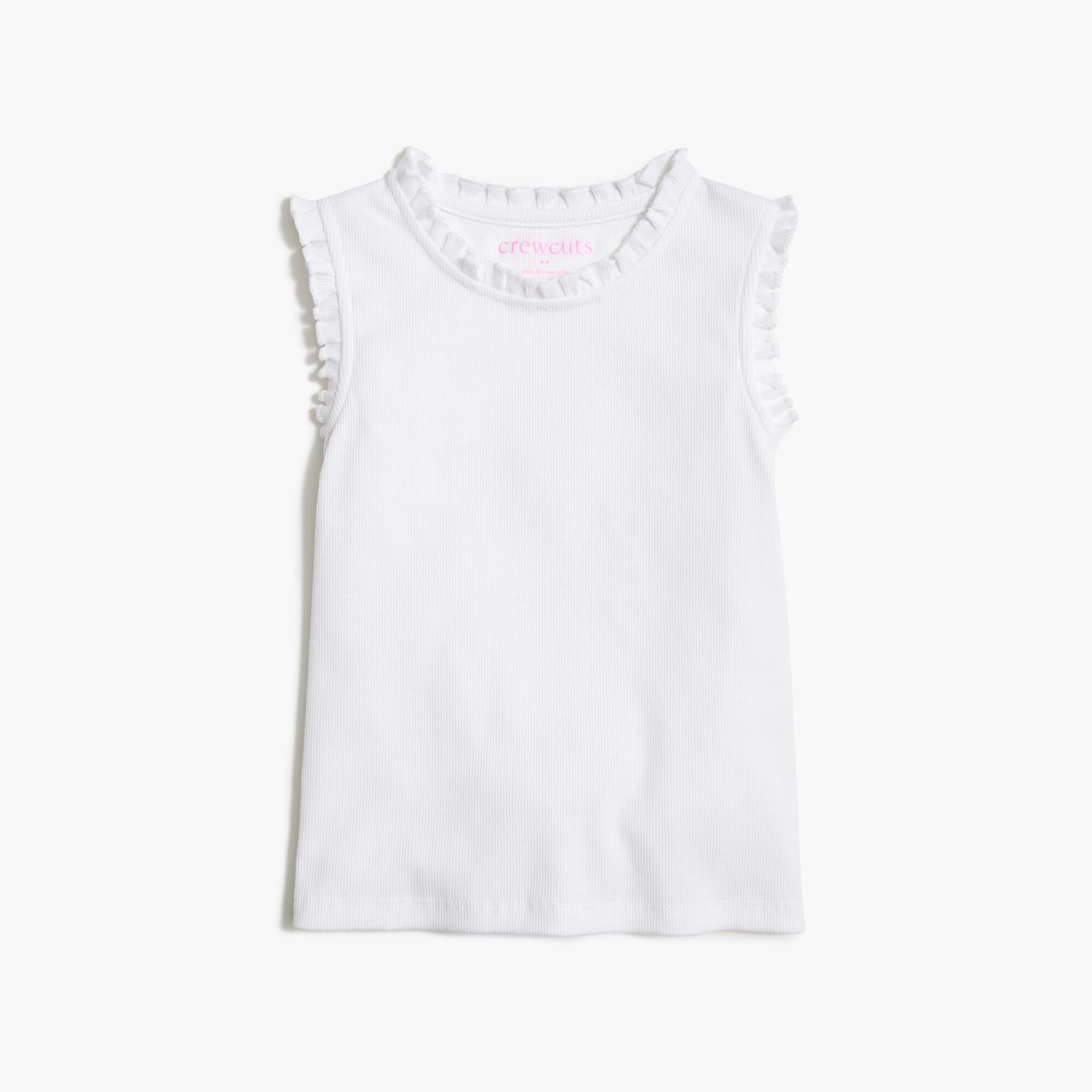  Girls' ribbed tank top with ruffle trim