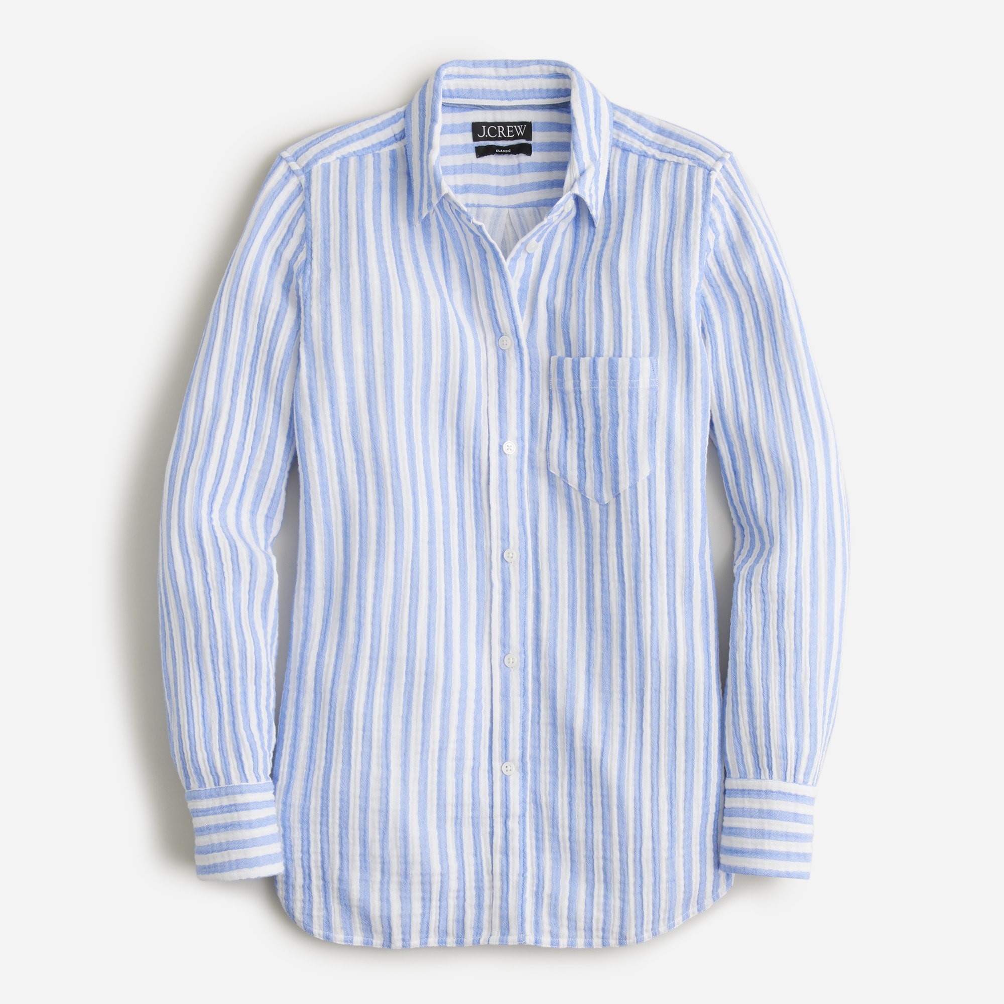 J.Crew Classicfit Soft Gauze Shirt In Stripe For Women