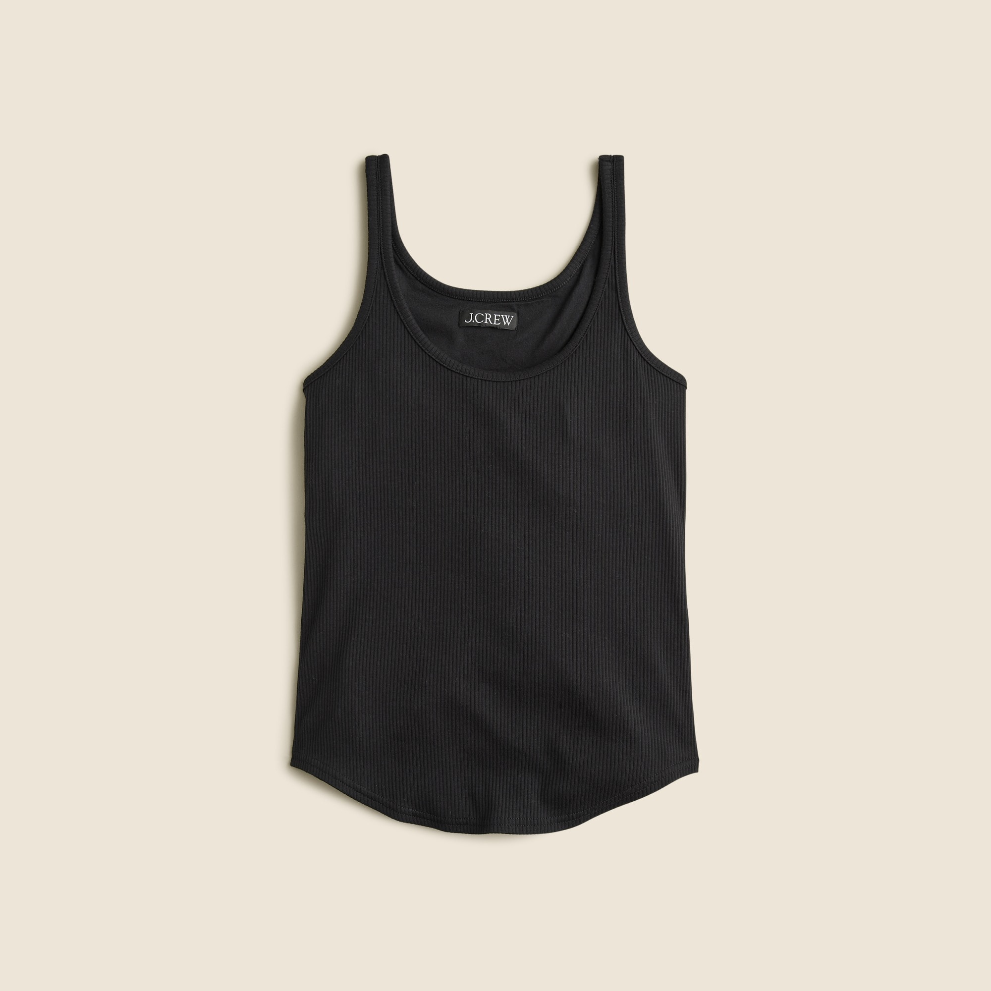 Vintage rib shelf-bra tank top