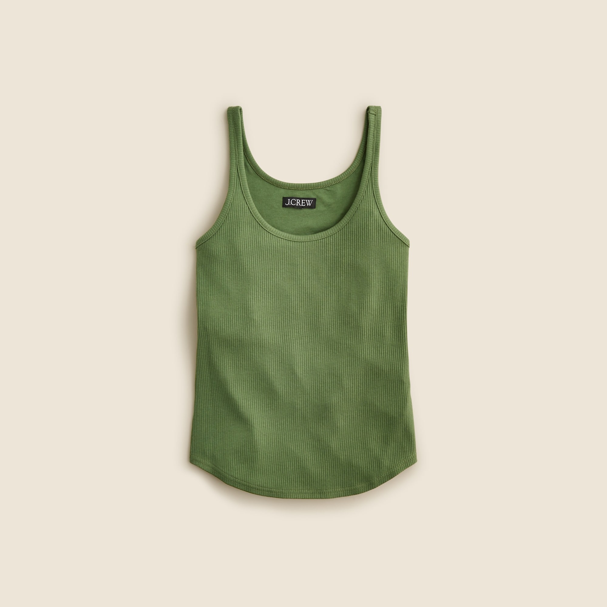 Vintage rib shelf-bra tank top