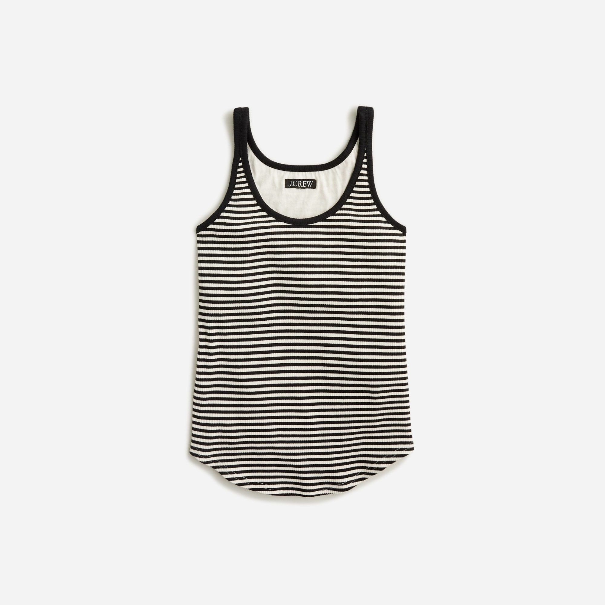 Vintage Rib Shelf-bra Tank Top In Stripe For Women | J.Crew