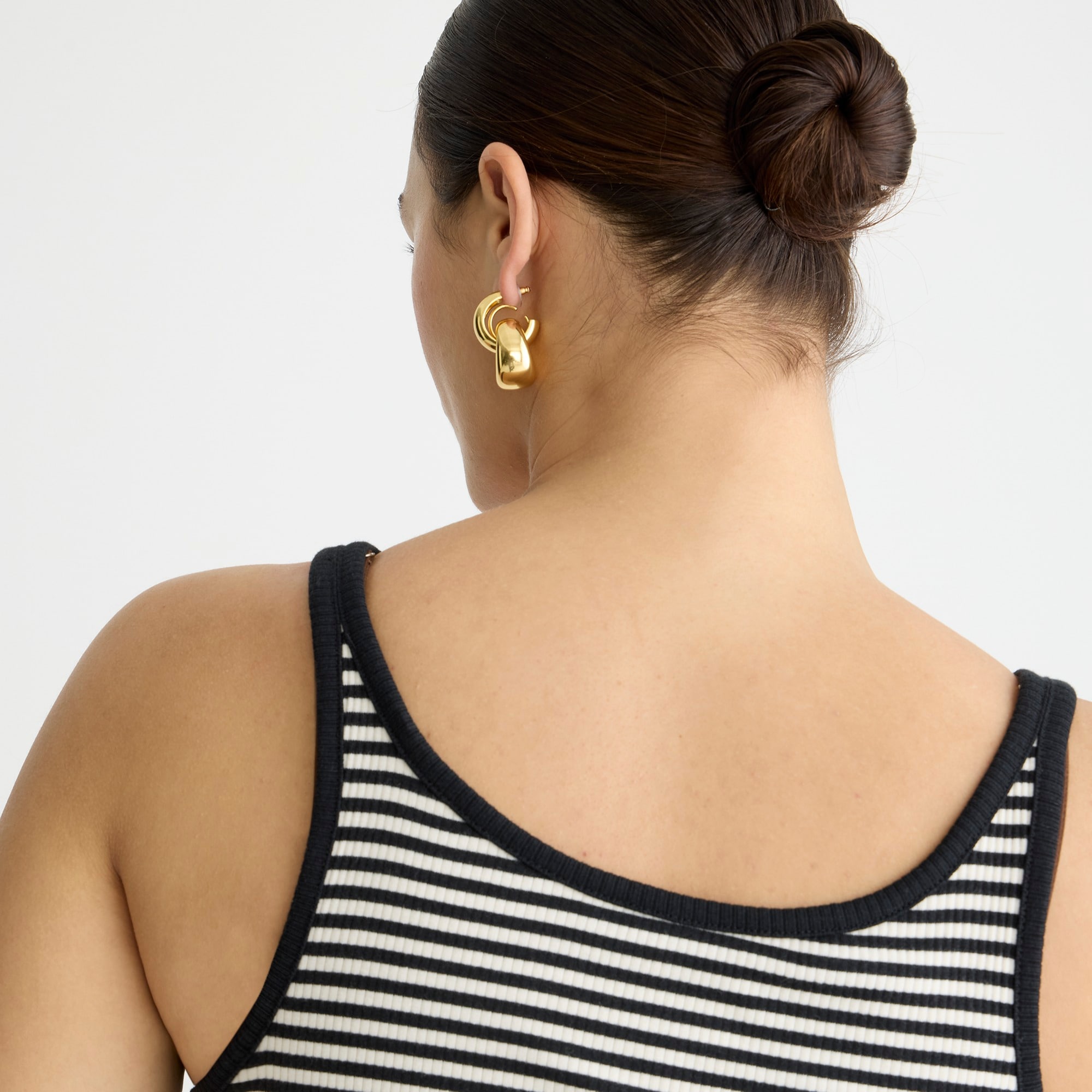 Vintage rib shelf-bra tank top in stripe