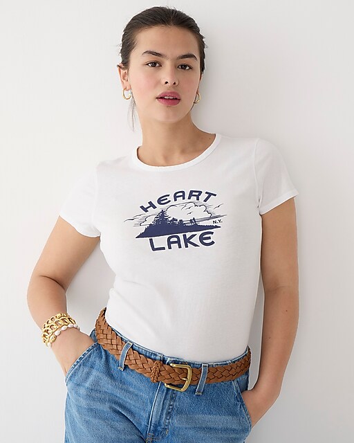 womens Fitted Heart Lake graphic T-shirt