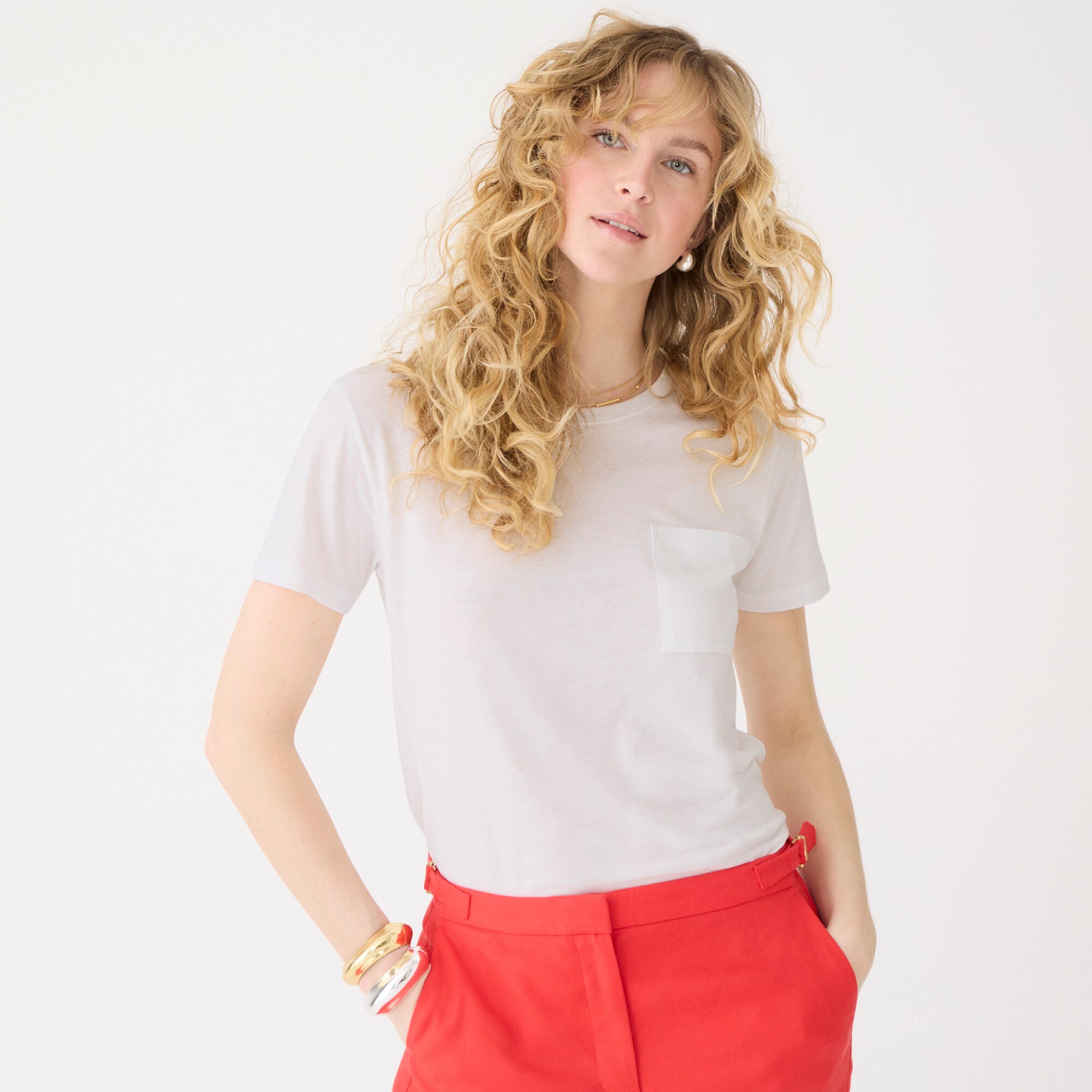 womens Short-sleeve pocket T-shirt in premium jersey