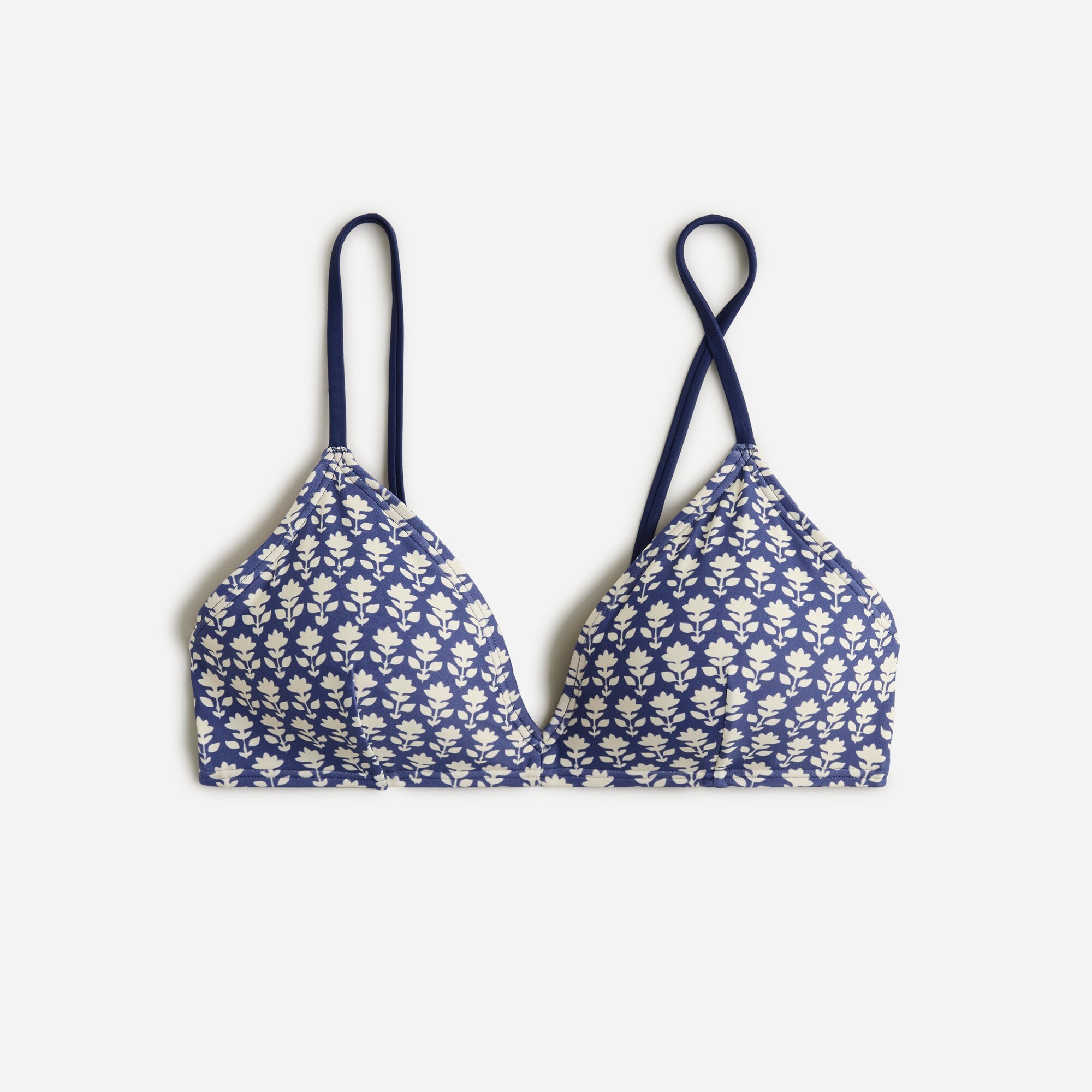  French bikini top in blue stamp floral