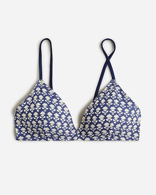  French bikini top in blue stamp floral