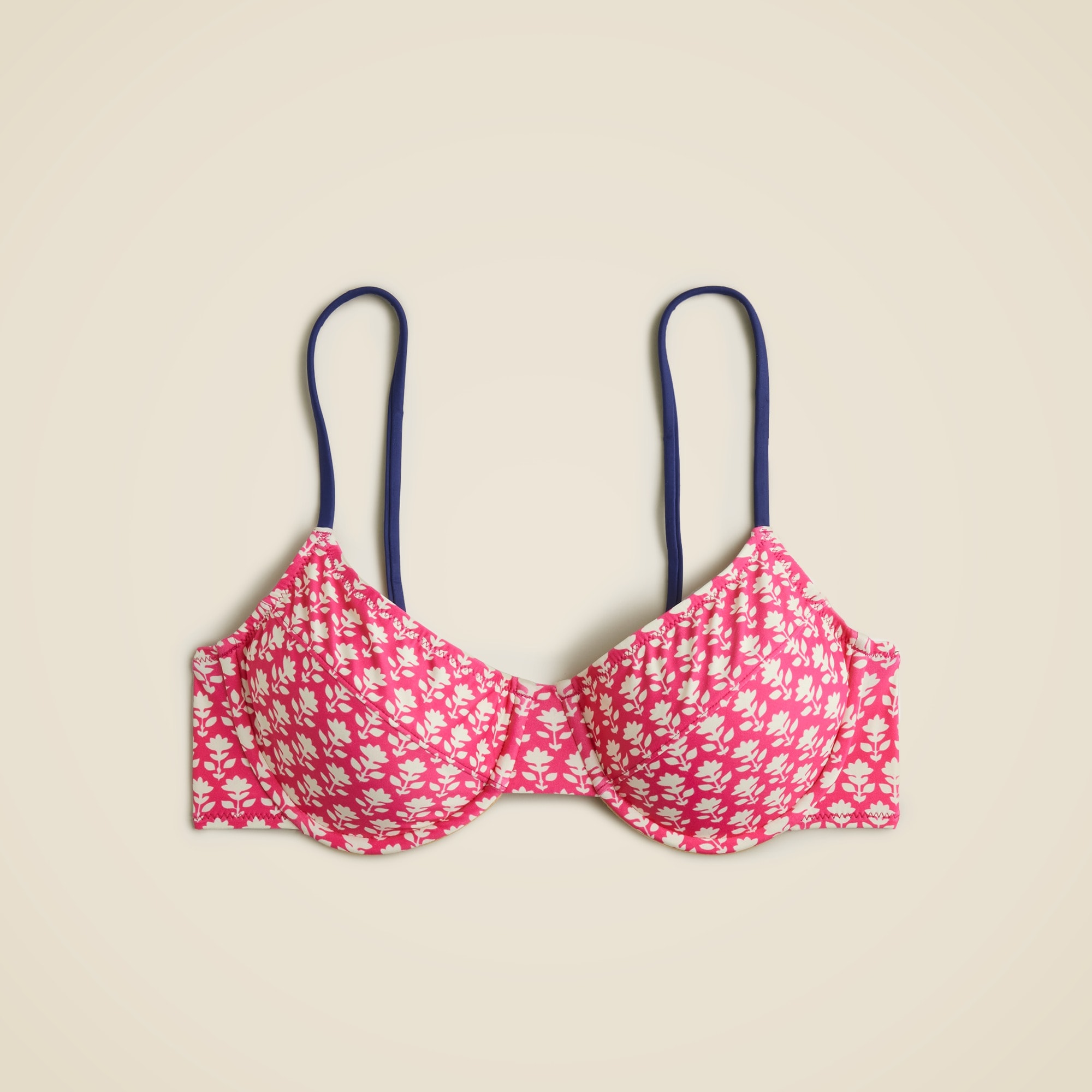 1993 underwire bikini top in pink stamp floral