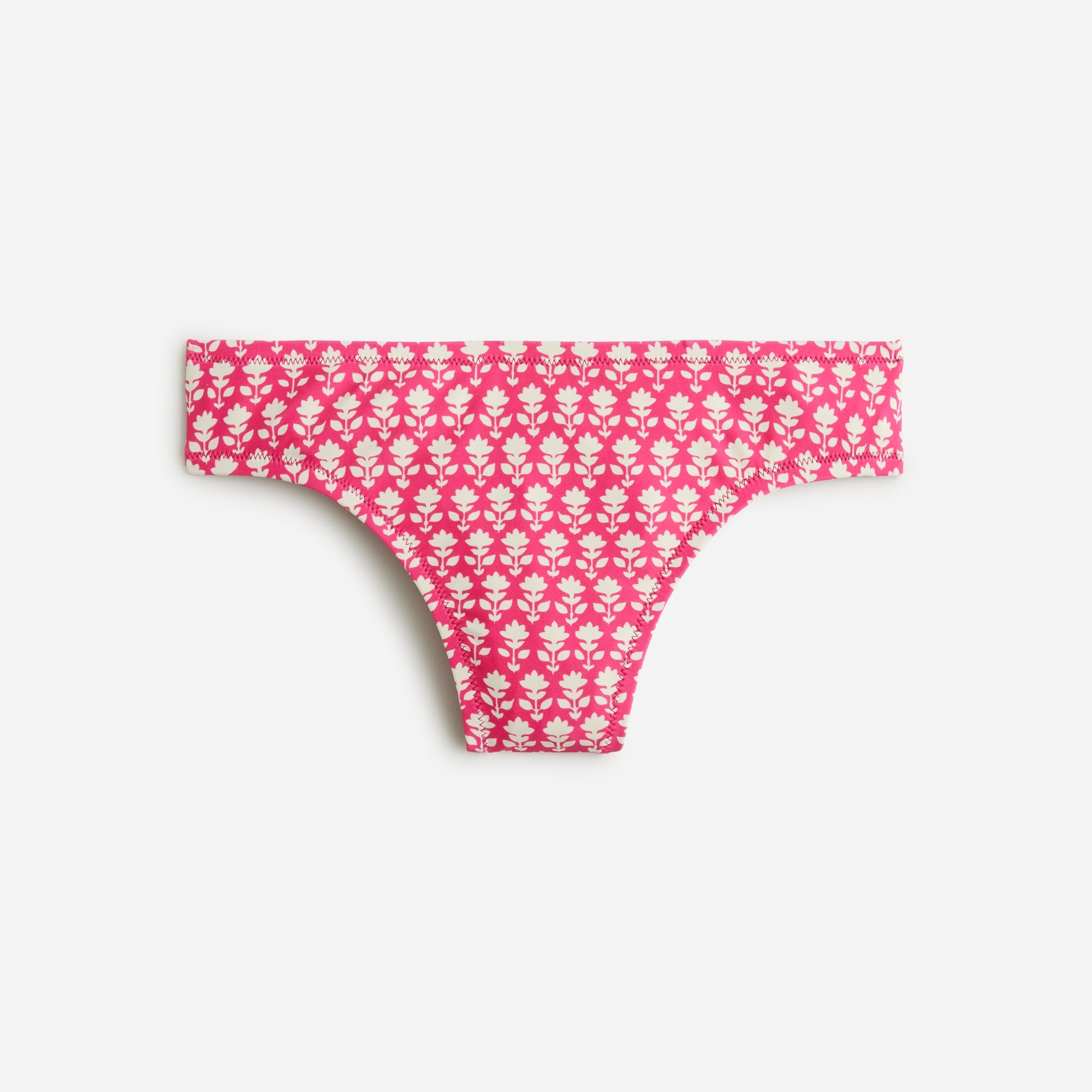  Classic full-coverage bikini bottom in pink stamp floral