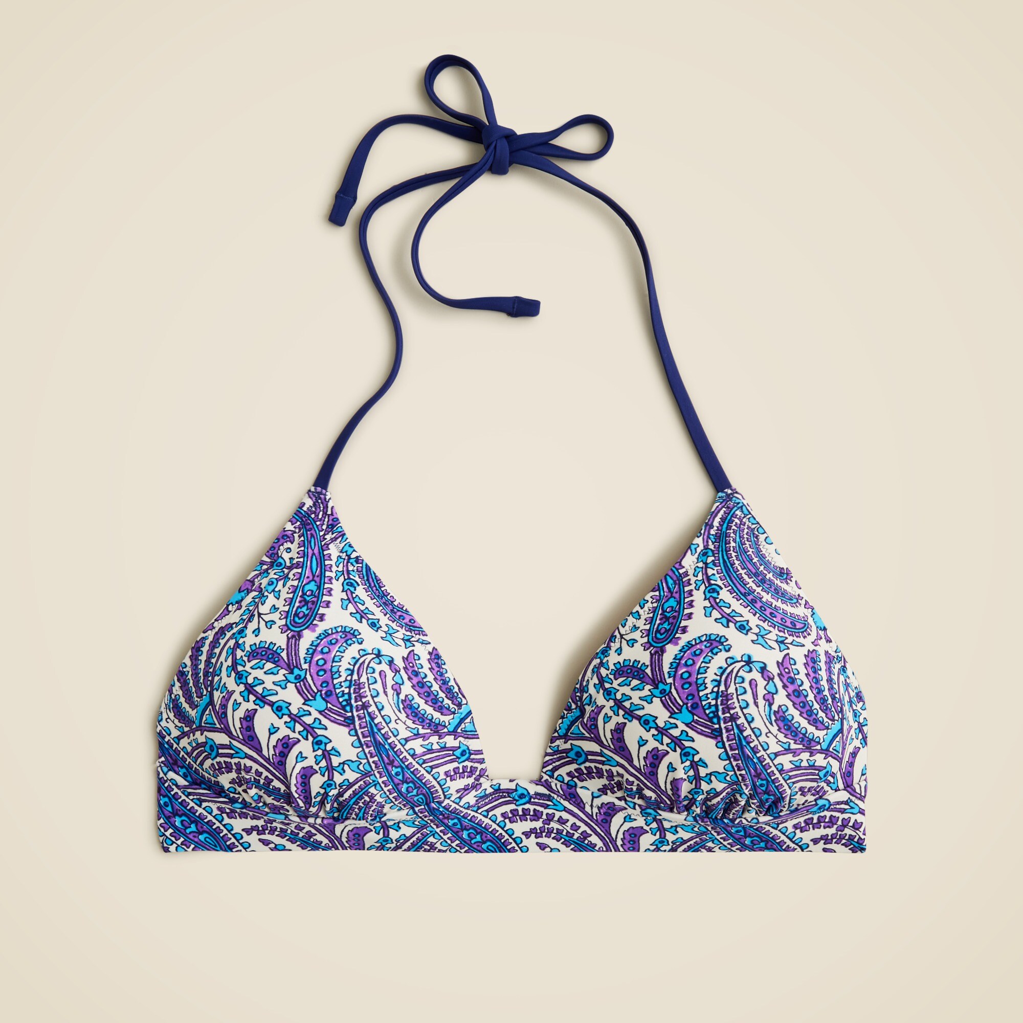 Plunge Bikini Top In Purple Paisley For Women | J.Crew