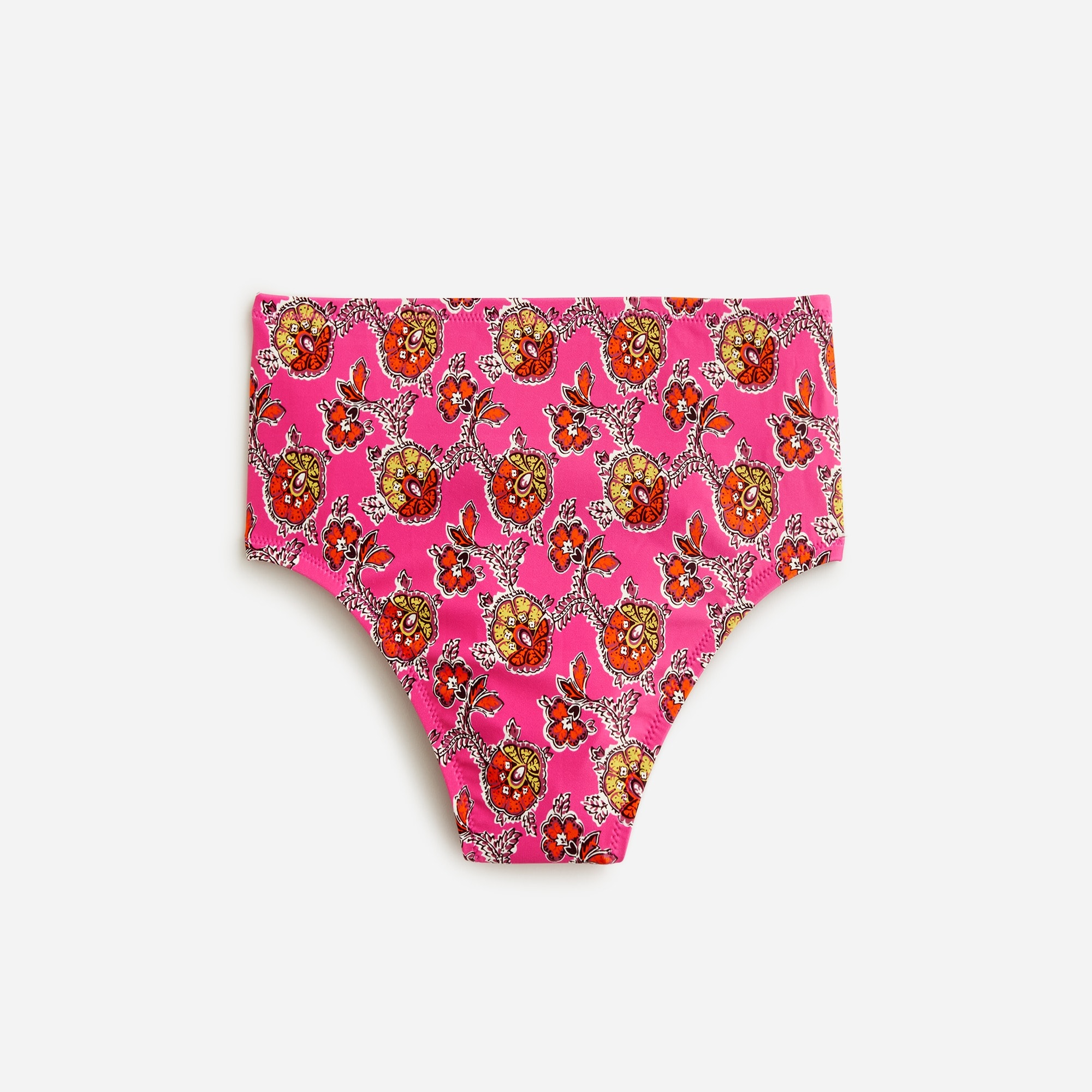  High-rise full-coverage bikini bottom in Ratti&reg; pink blooms print