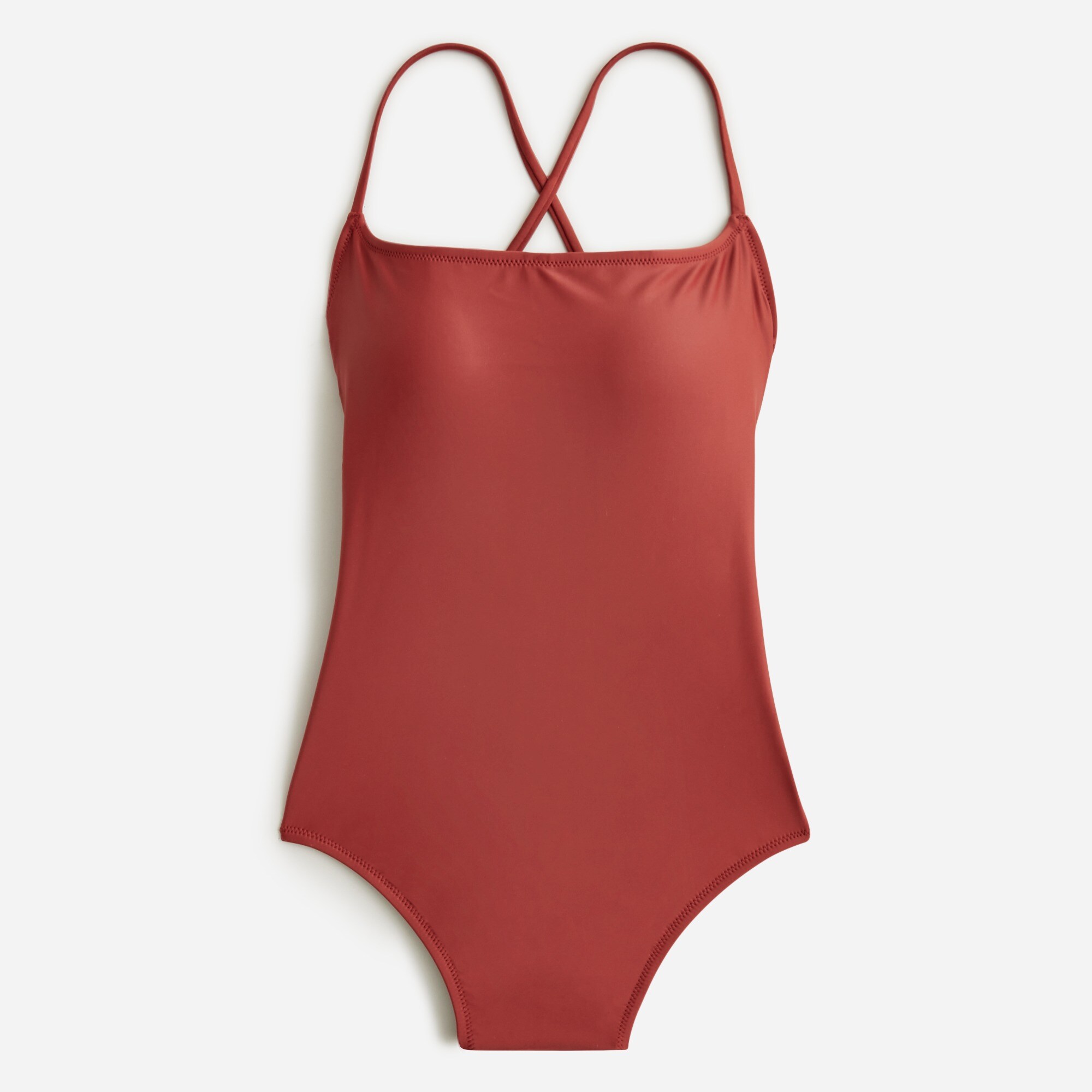 Strappy squareneck one-piece swimsuit