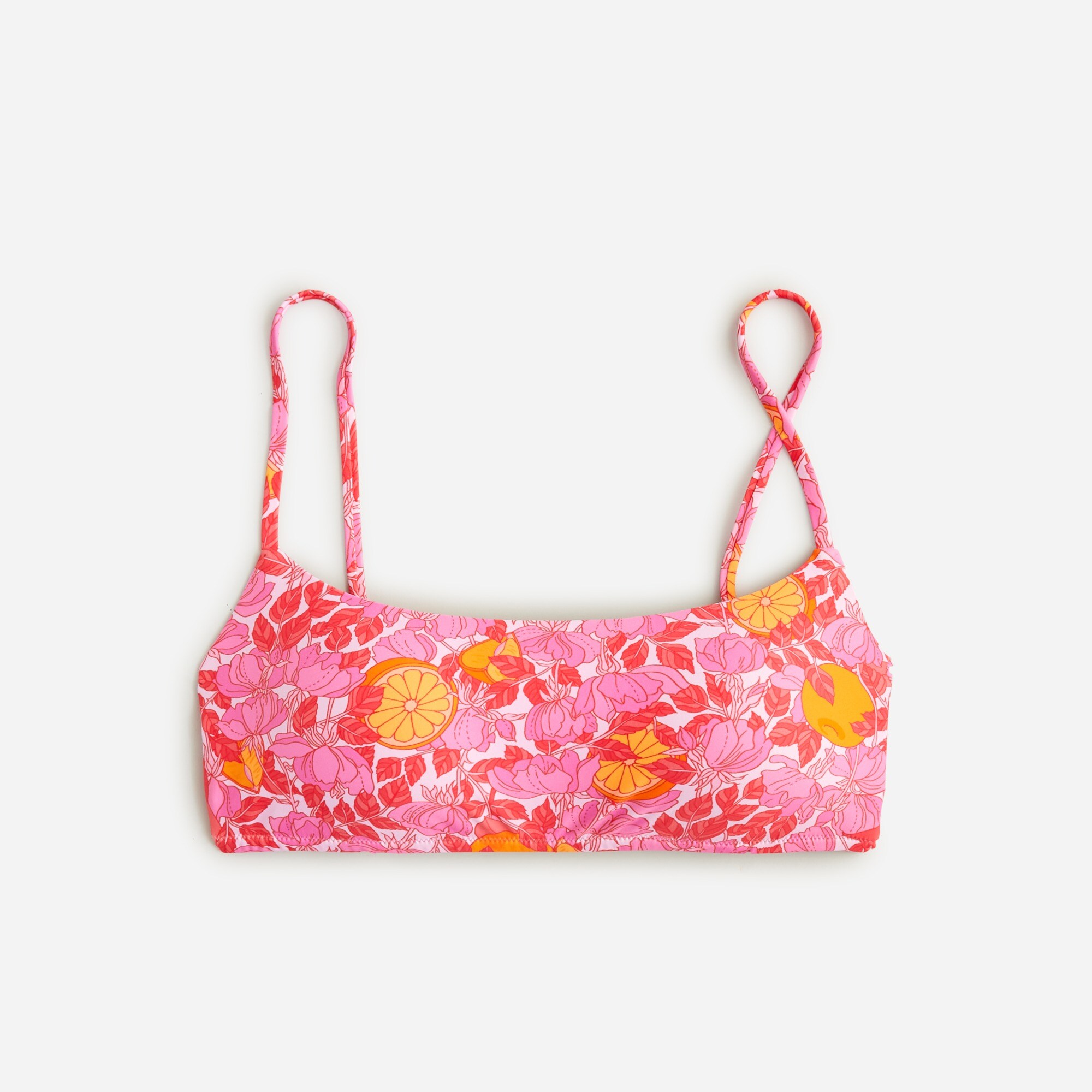  Scoopneck bikini top in pink limone print