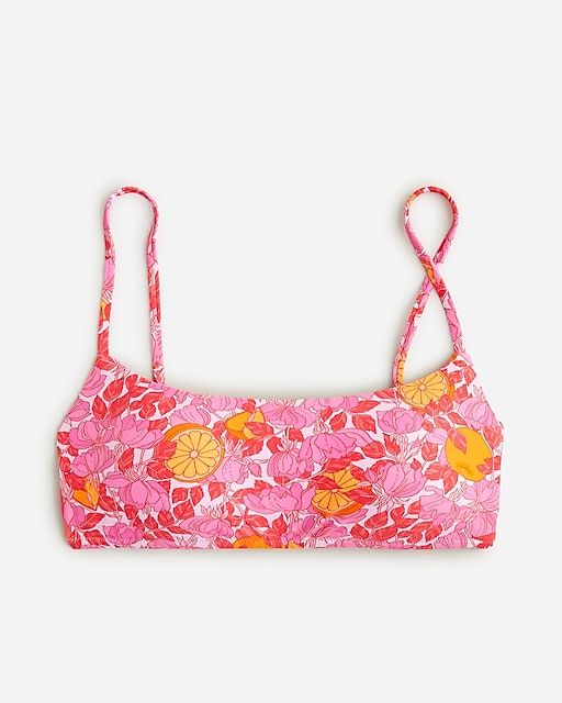  Scoopneck bikini top in pink limone print