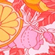 Scoopneck bikini top in pink limone print undefined