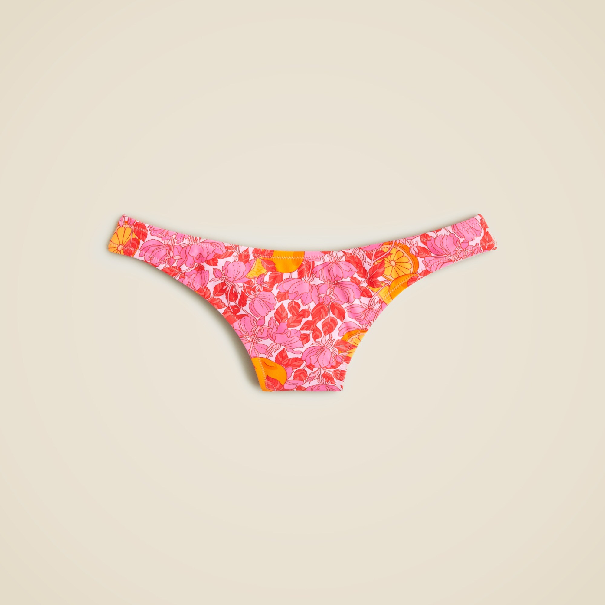 1989 high-leg bikini bottom in pink limone print
