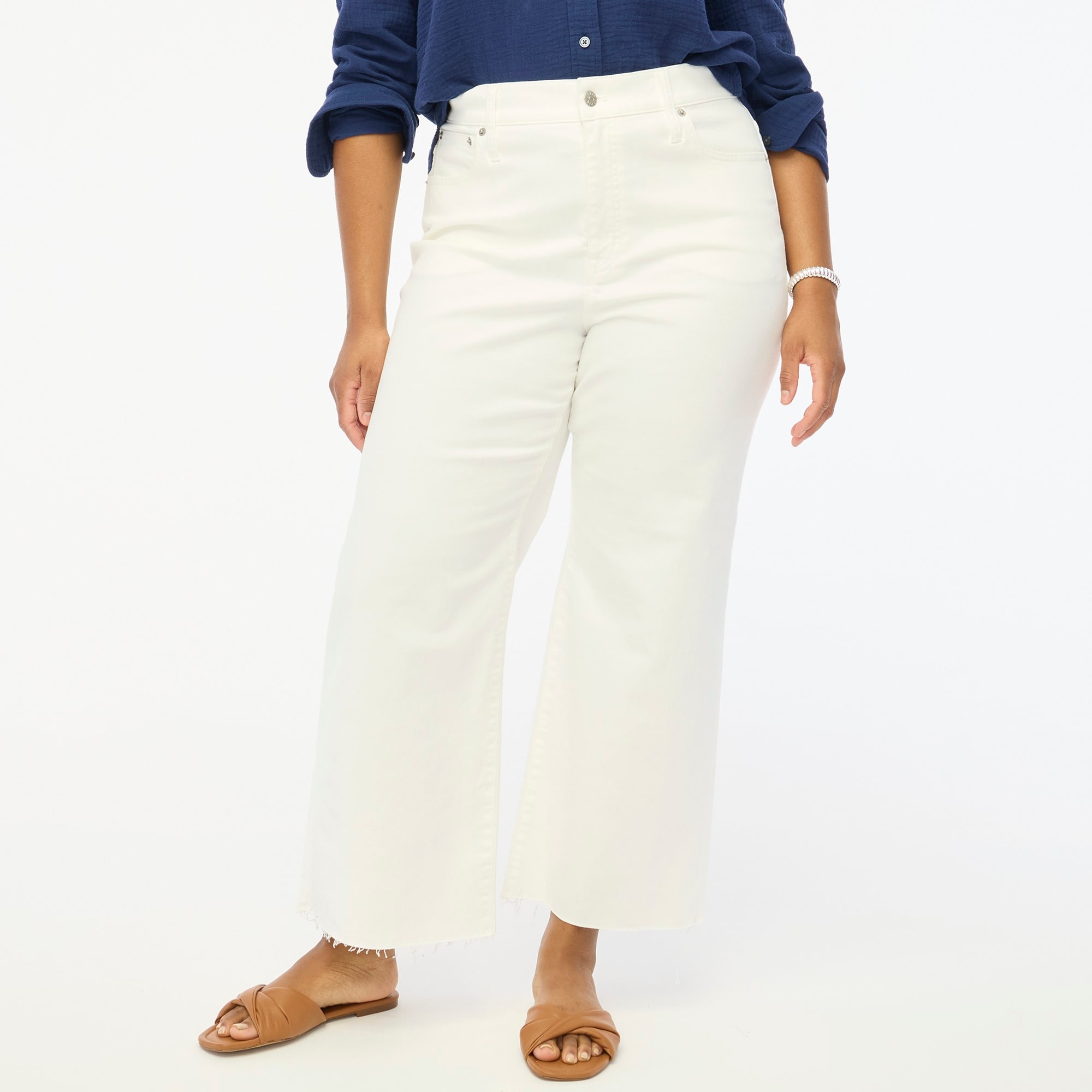 Wide-leg cropped jean in all-day stretch