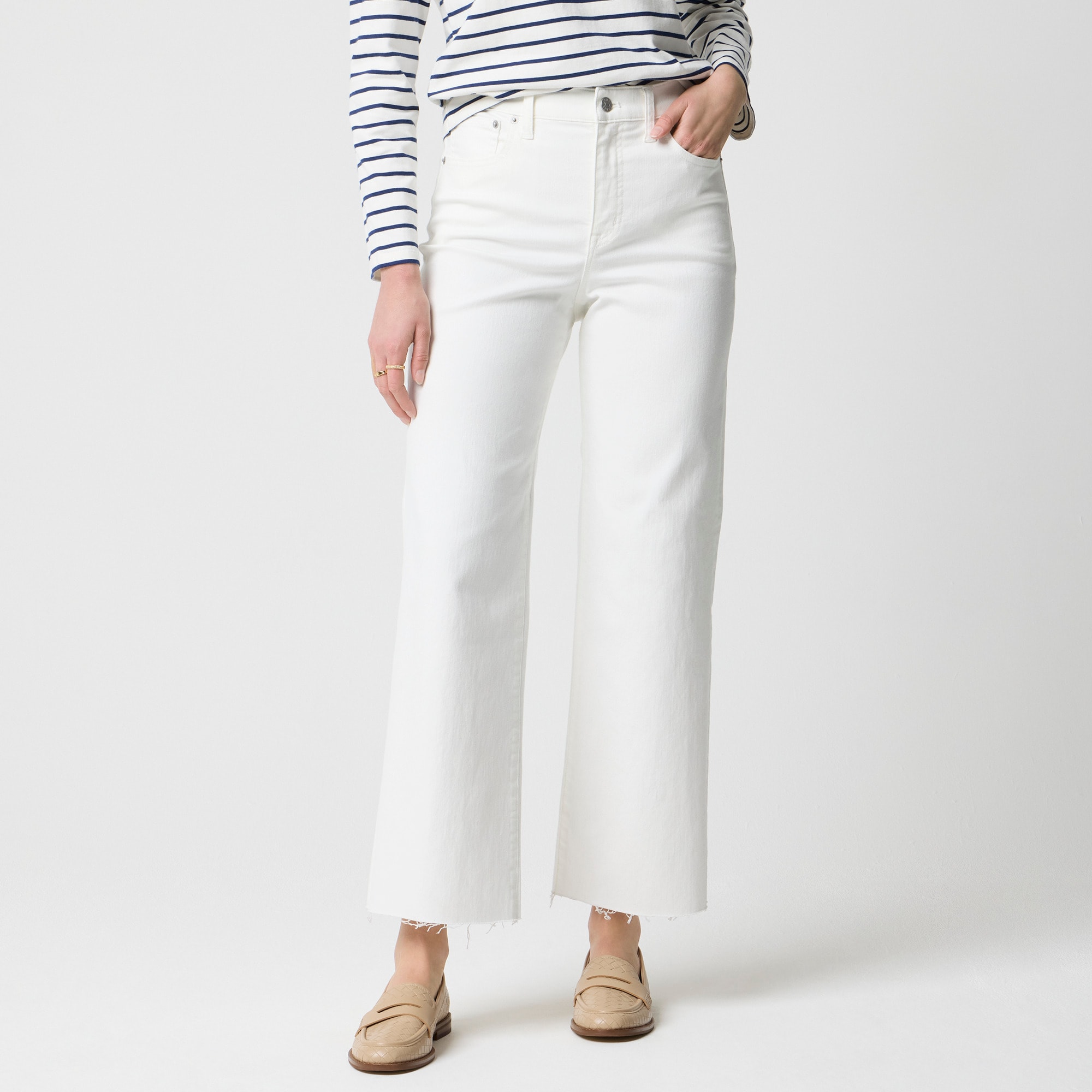 Wide-leg cropped jean in all-day stretch