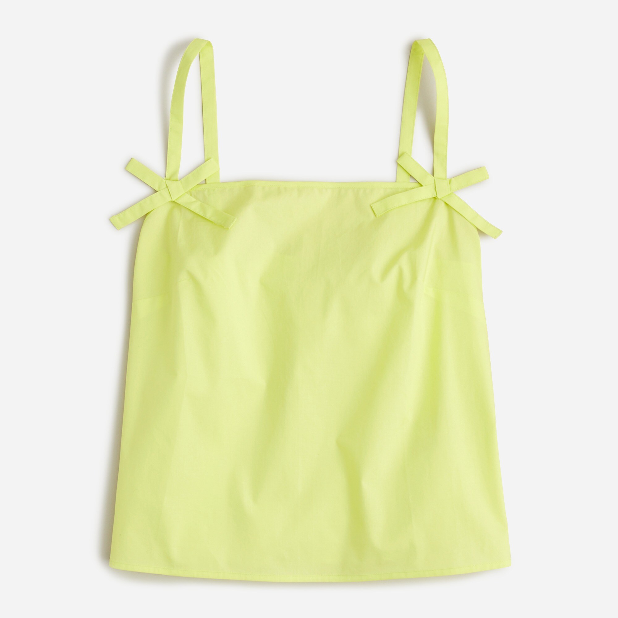 Bow-strap Tank Top In Cotton Poplin For Women | J.Crew