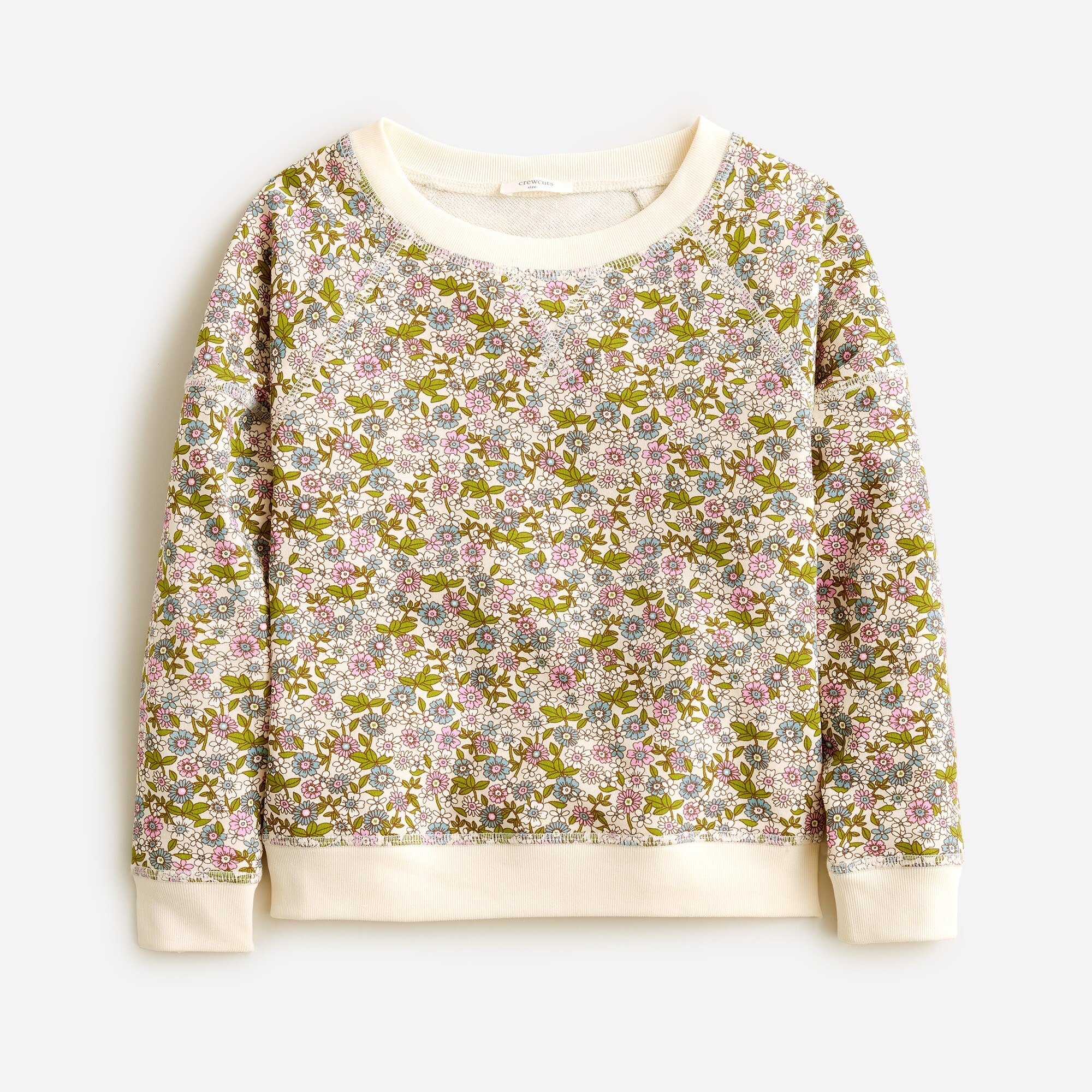 girls Girls&apos; printed raglan crewneck