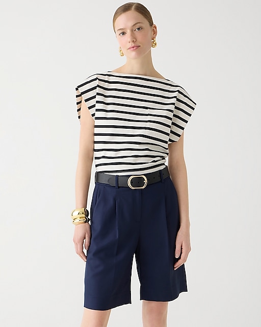 womens High-rise trouser short in city twill