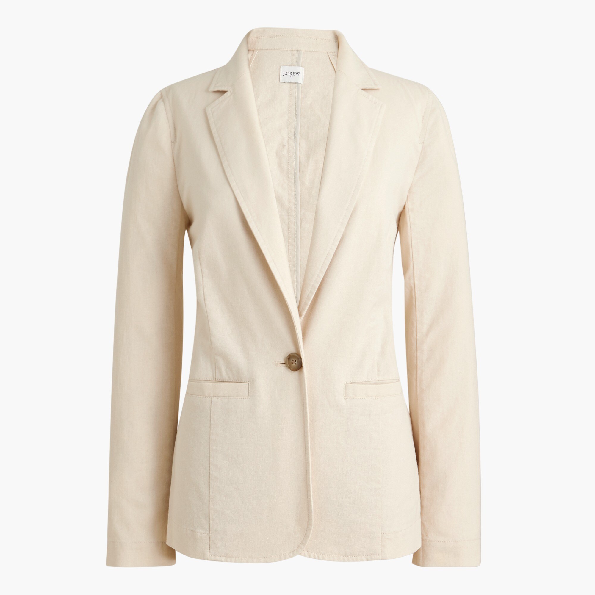 Linen-blend deconstructed blazer