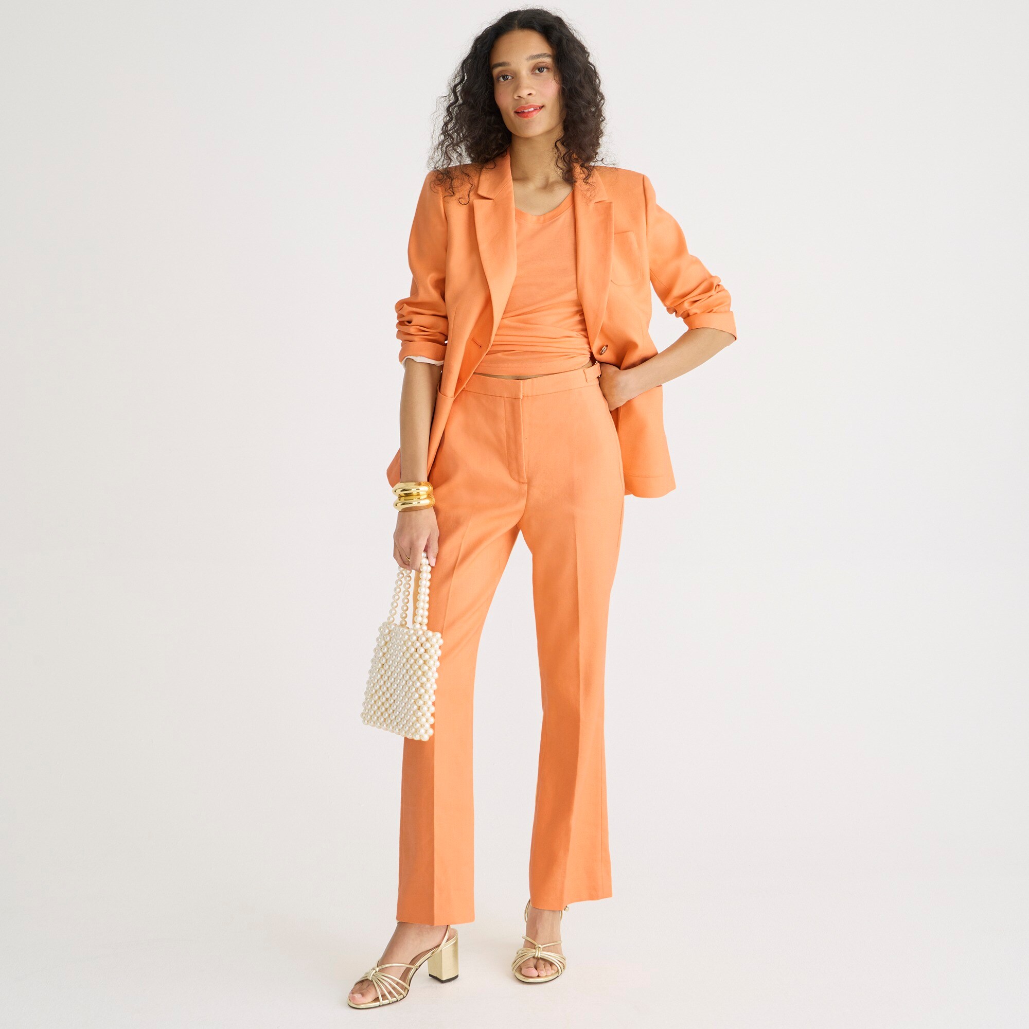 J.Crew Slimfit Flare Pant In Stretch Linen Blend For Women