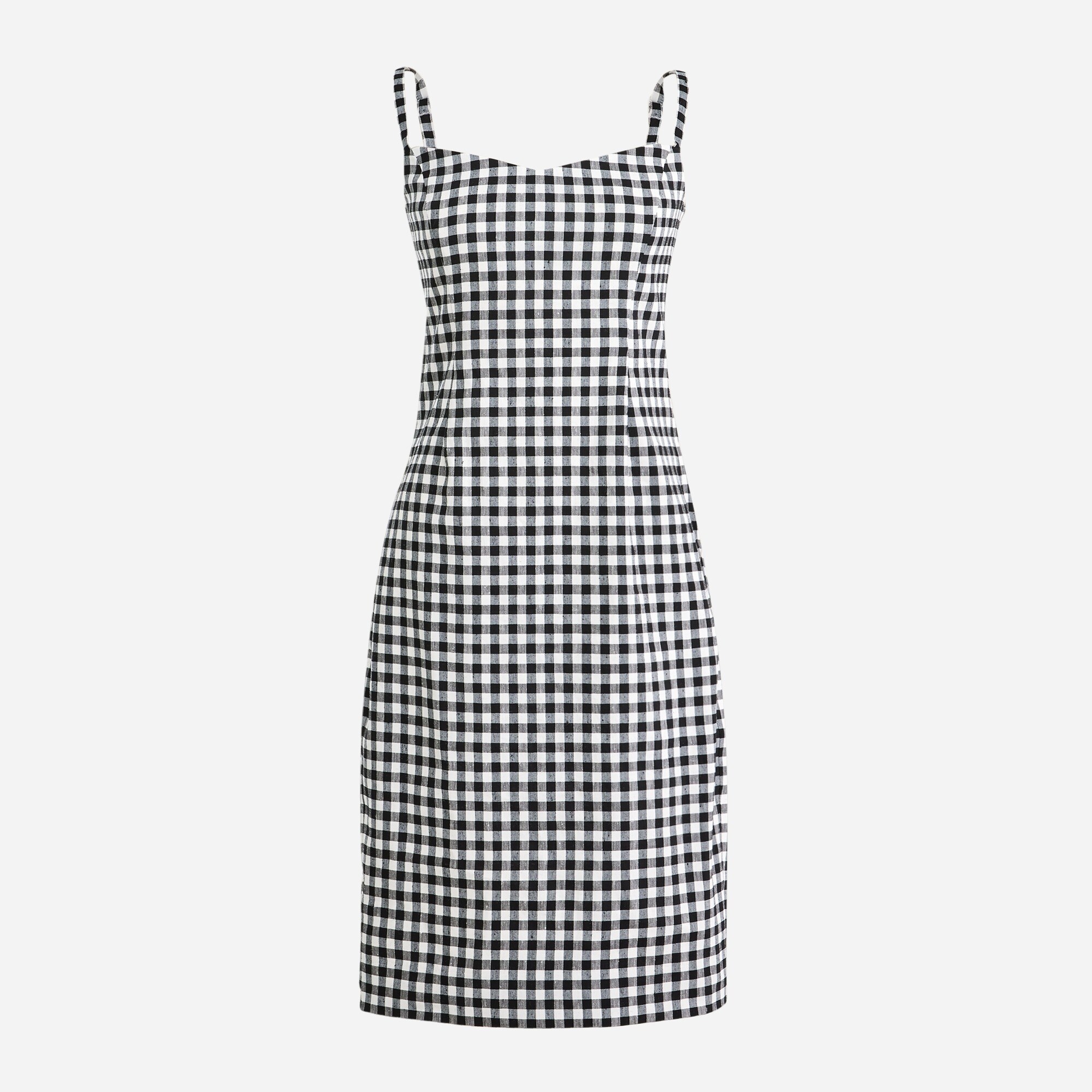 J crew black and white gingham dress sale