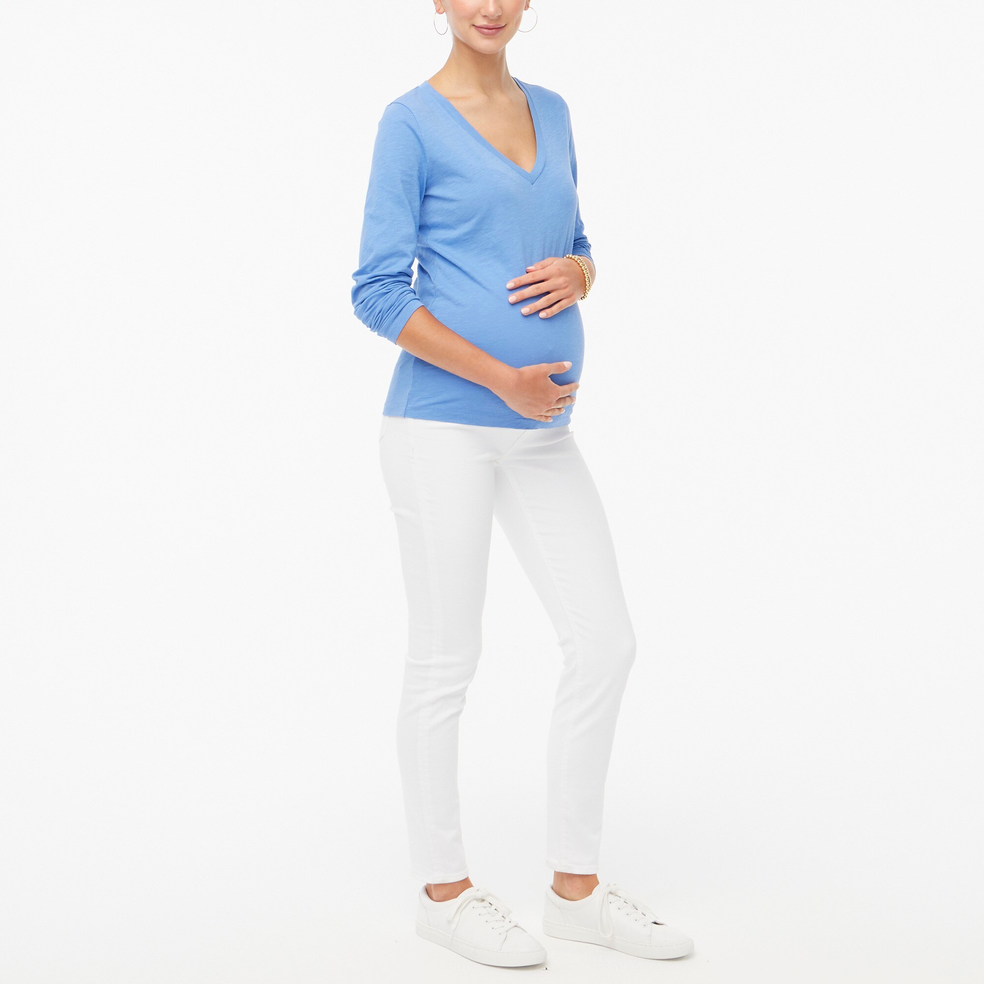 womens White maternity jean in signature stretch