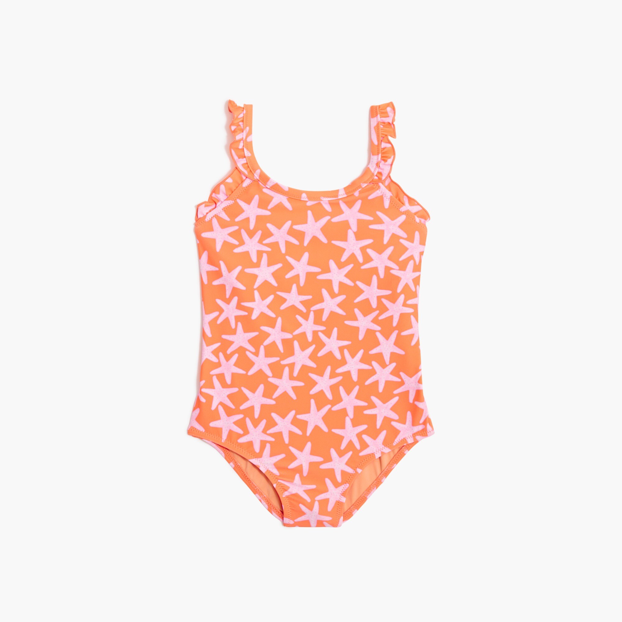 Girls' starfish ruffle-strap swimsuit