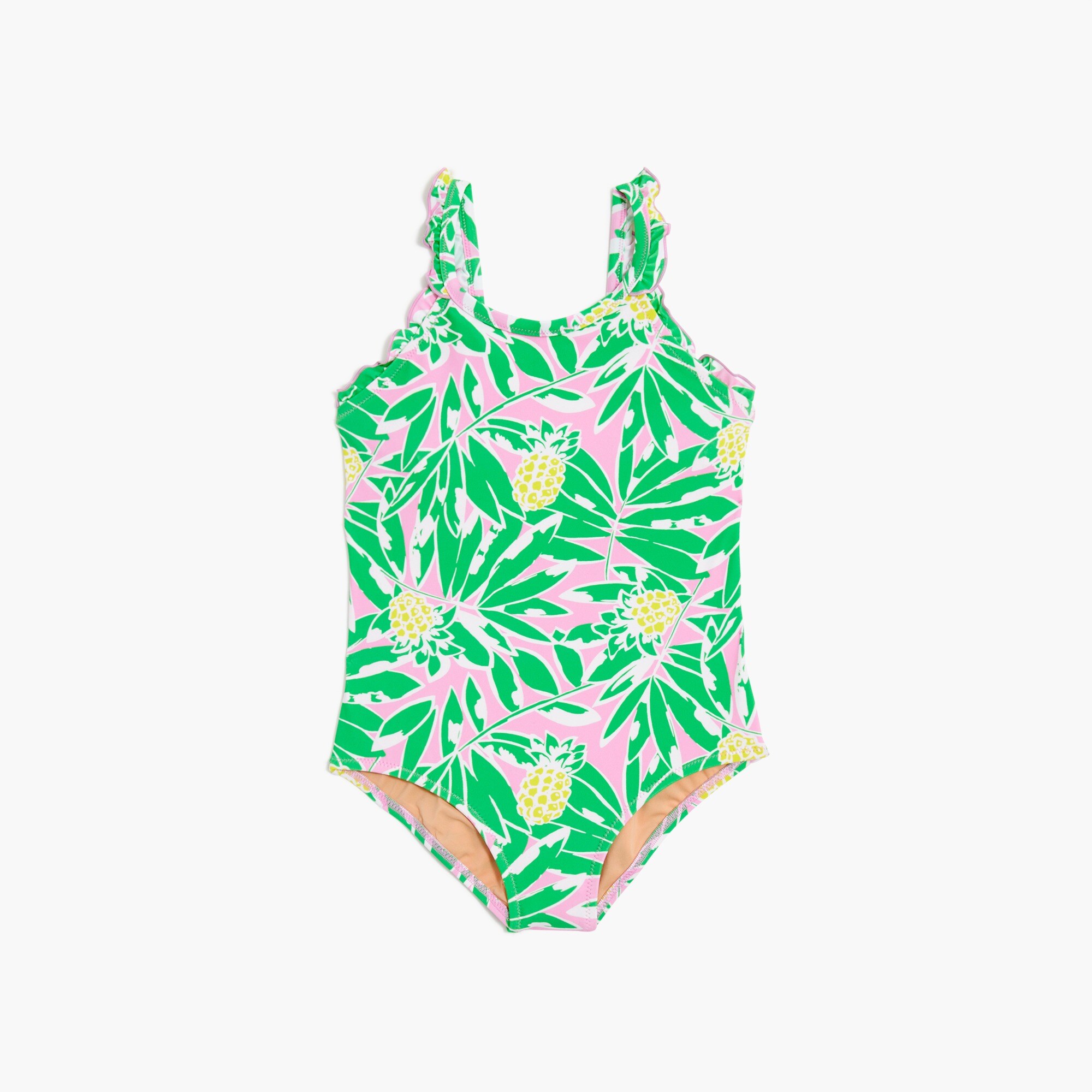 Girls' ruffle-strap one-piece swimsuit