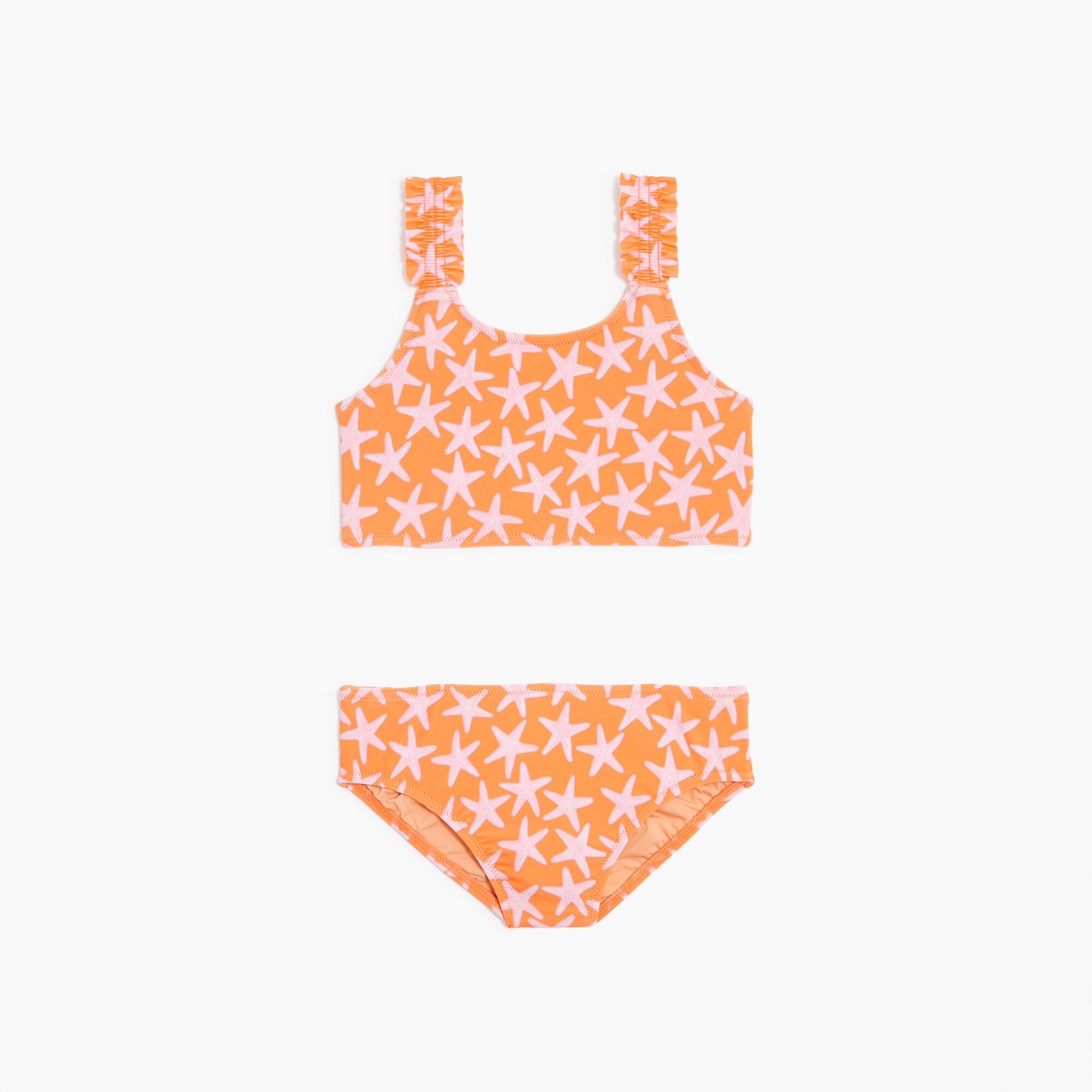 Girls' starfish ruffle-strap two-piece swimsuit