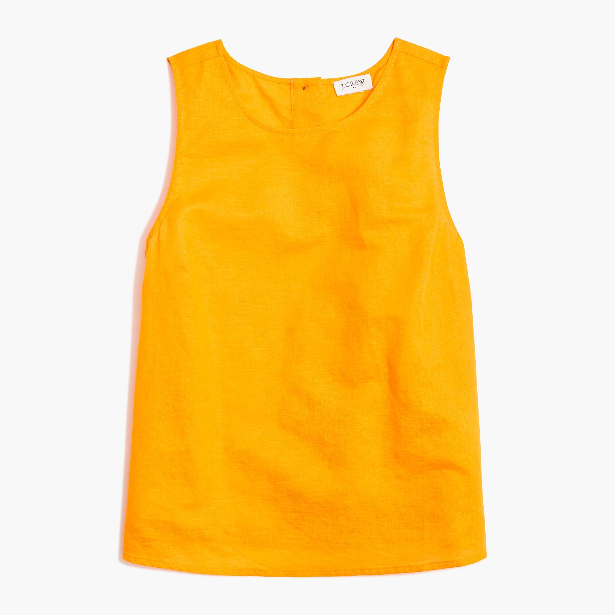 Linen-blend button-back shell tank top