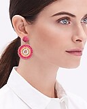 Beaded circle statement earrings