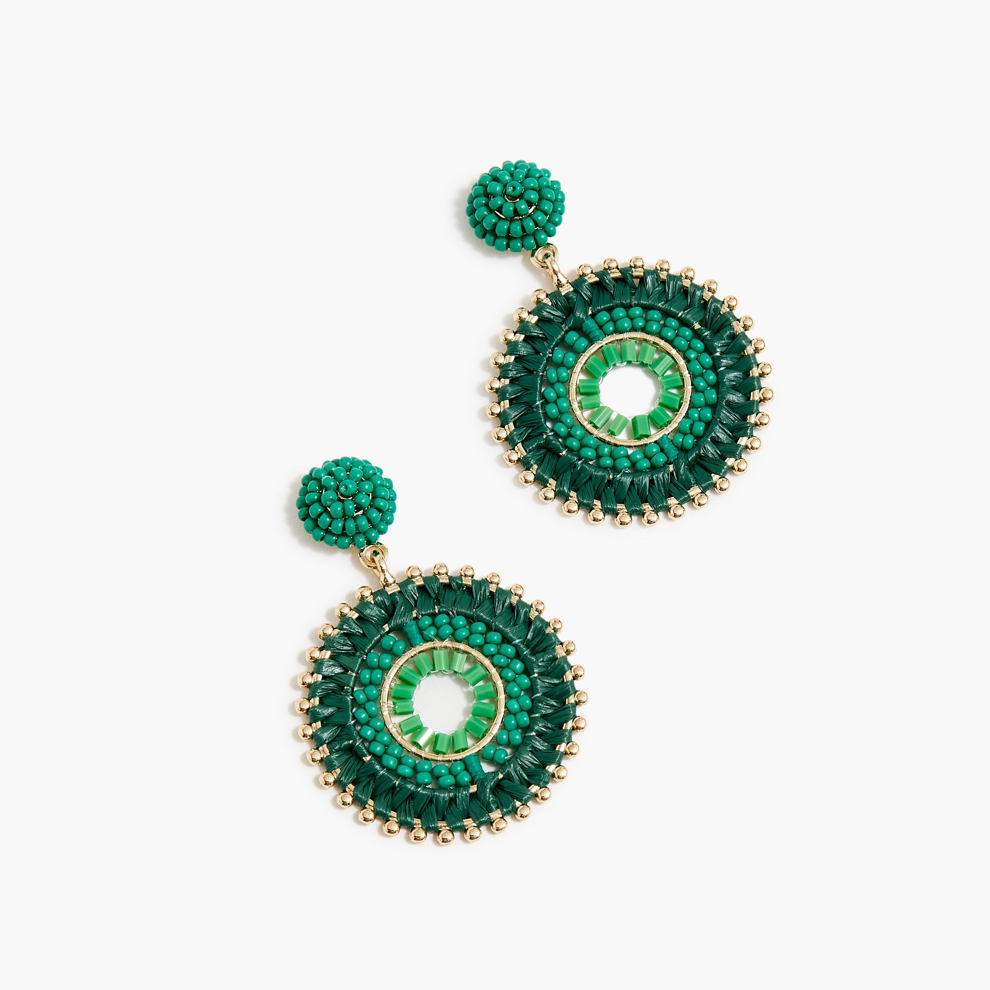 factory: beaded circle statement earrings for women