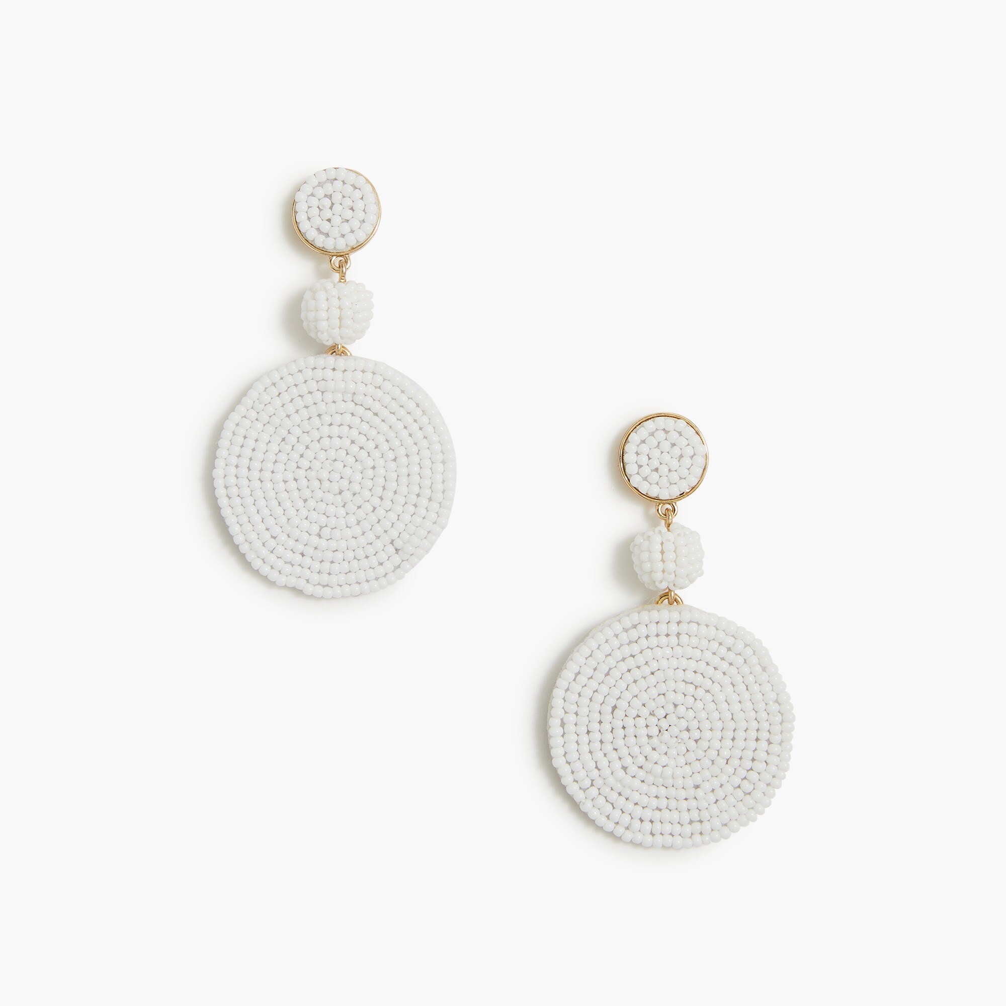 Large circle beaded statement earrings