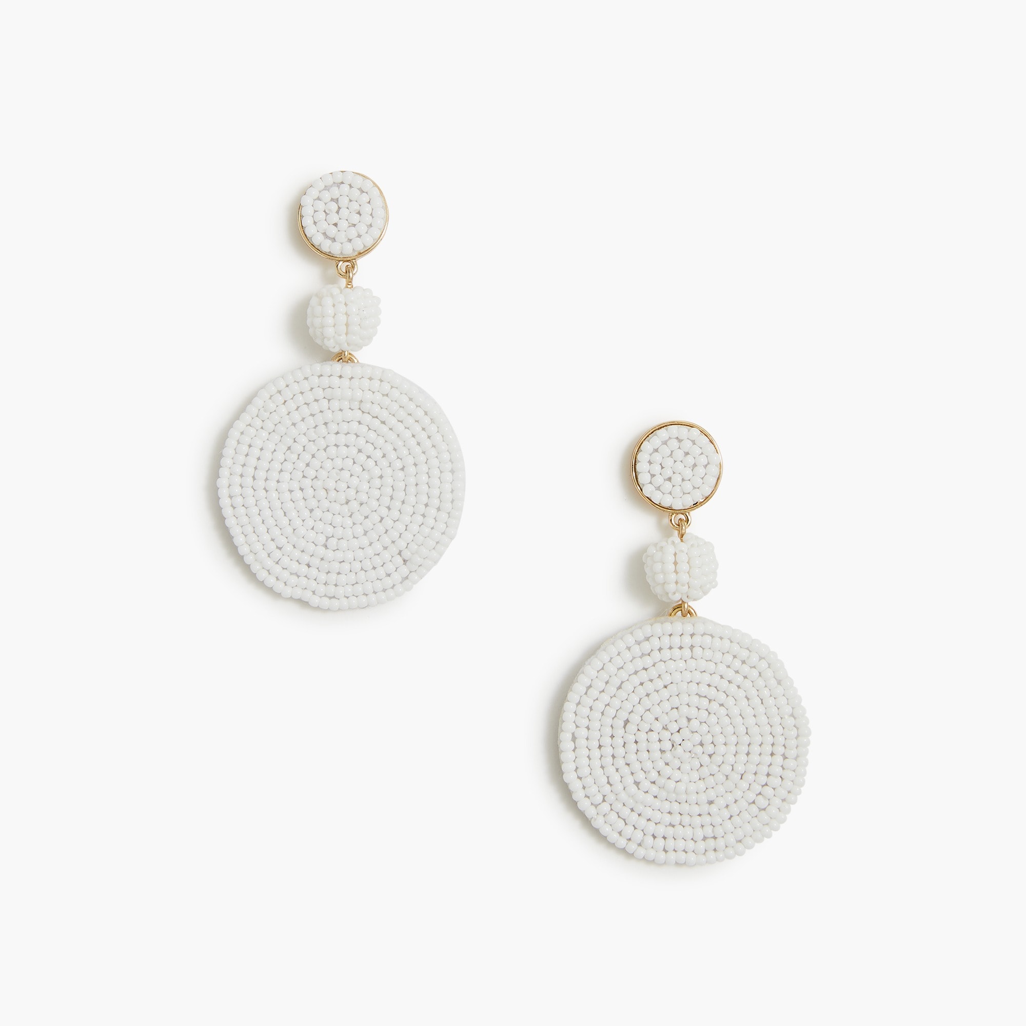  Large circle beaded statement earrings