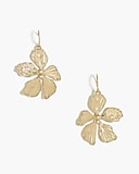 Gold floral earrings with pearls