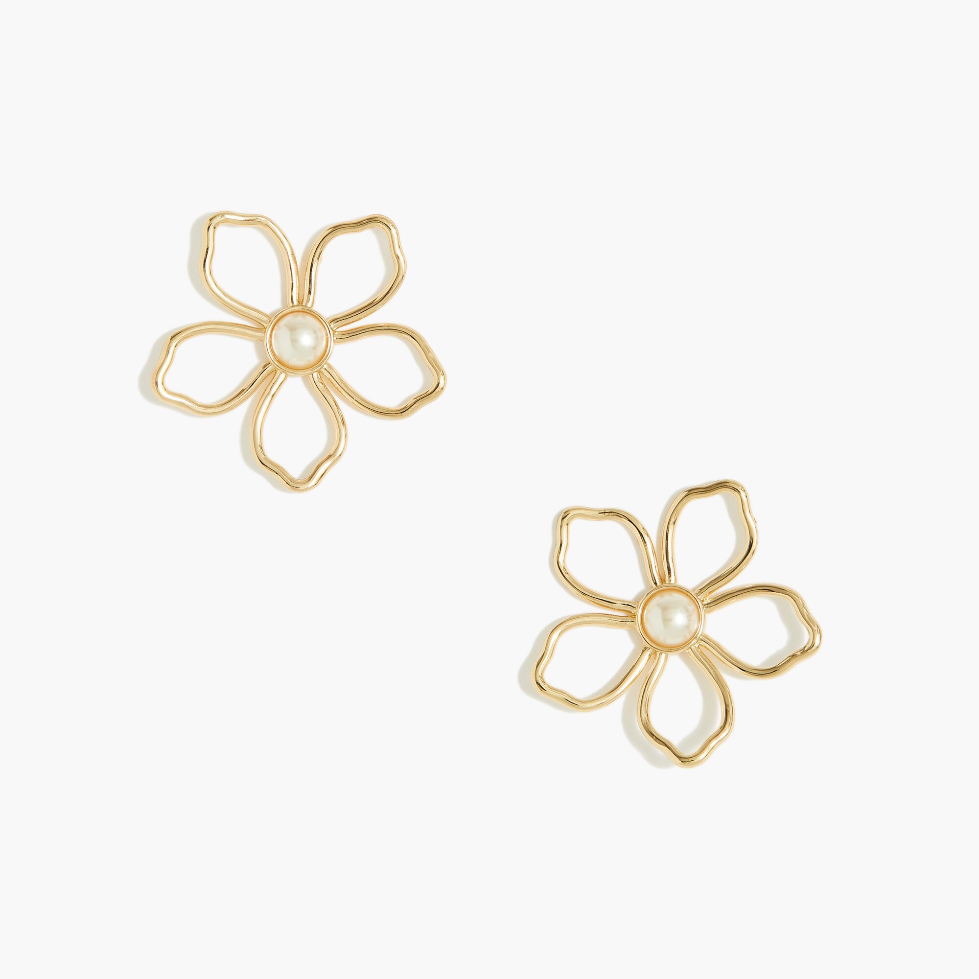 Gold floral drop earrings