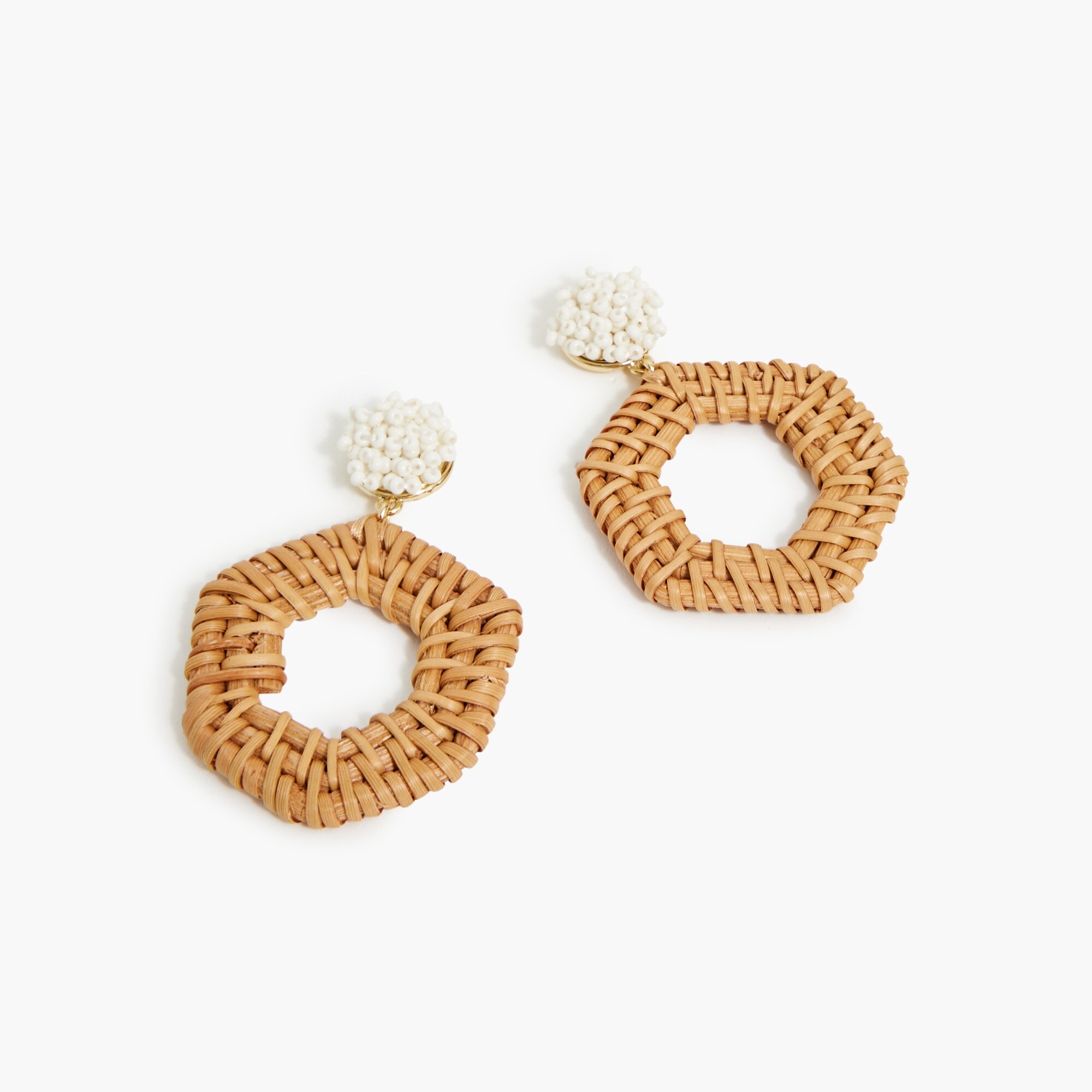 Rattan bead earrings