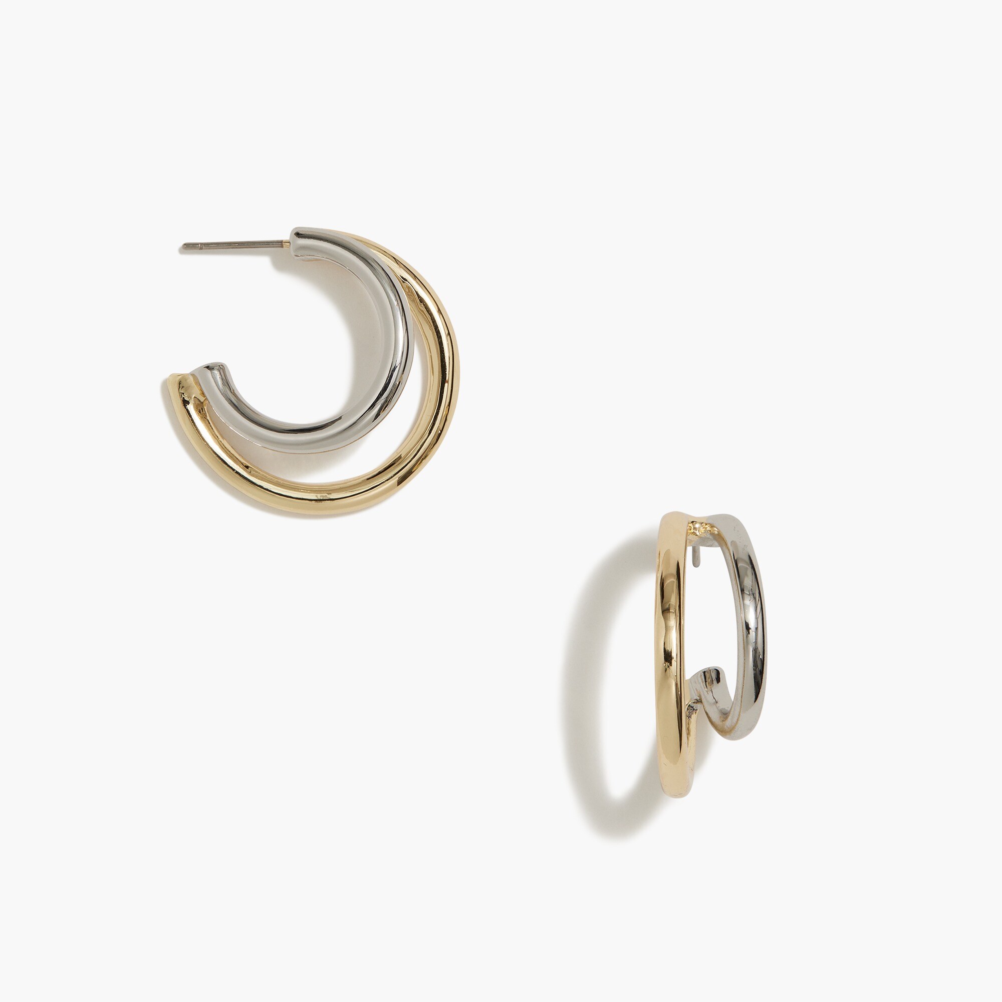 Mixed-metal hoop earrings