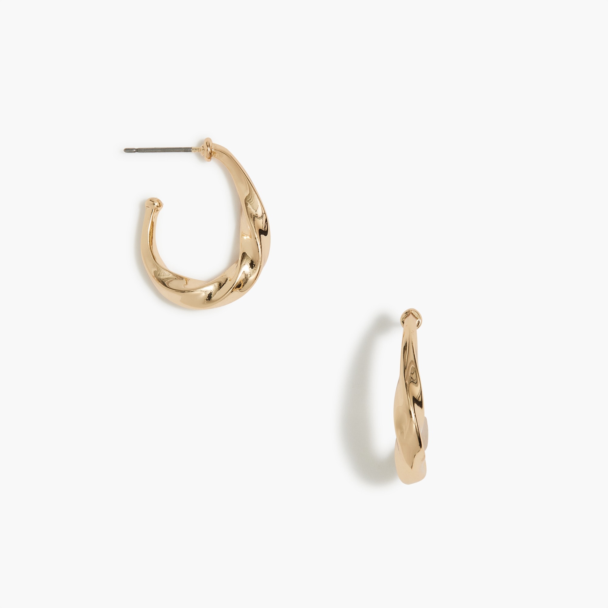 Gold twisted hoop earrings