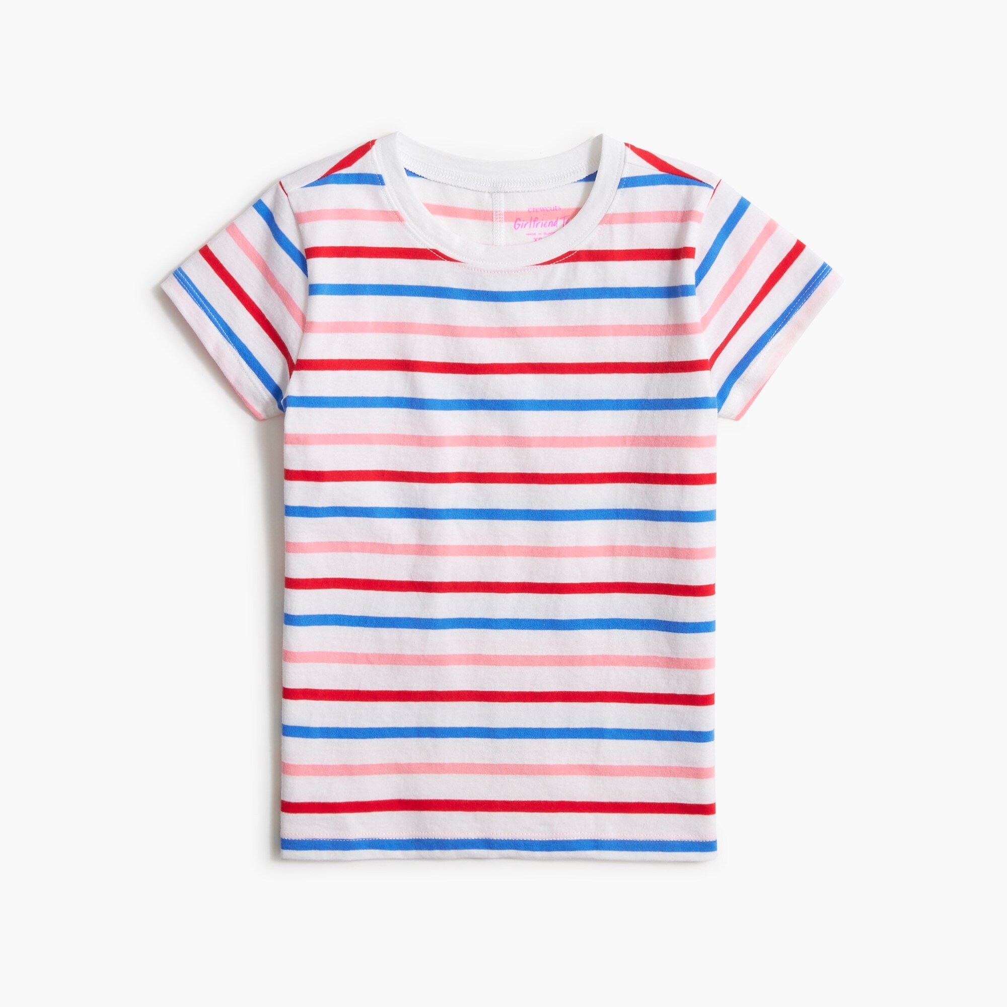 Girls' striped girlfriend tee