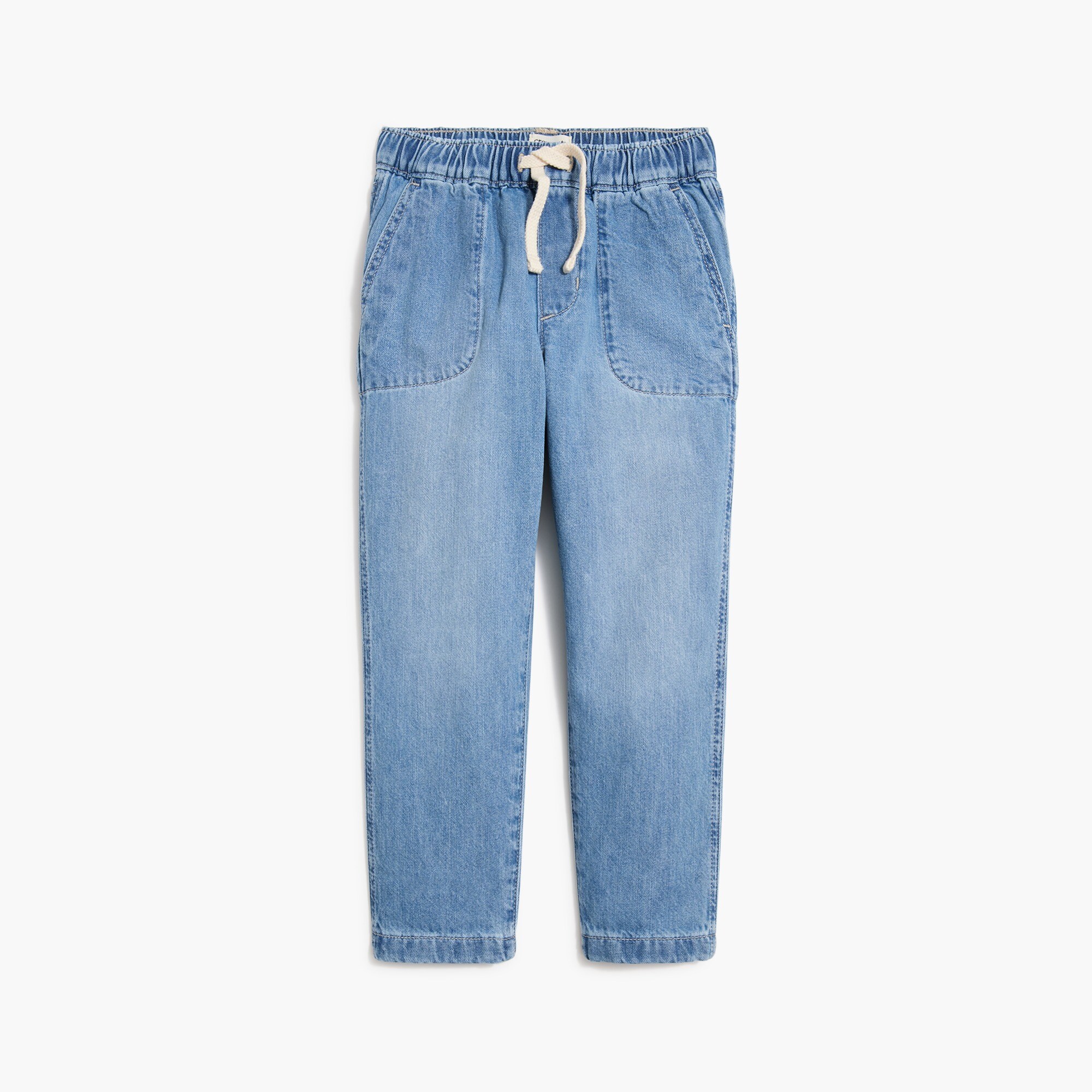 AJTQTH Kids Solid Jeans Girls Boys Unisex Loose Fit Elastic