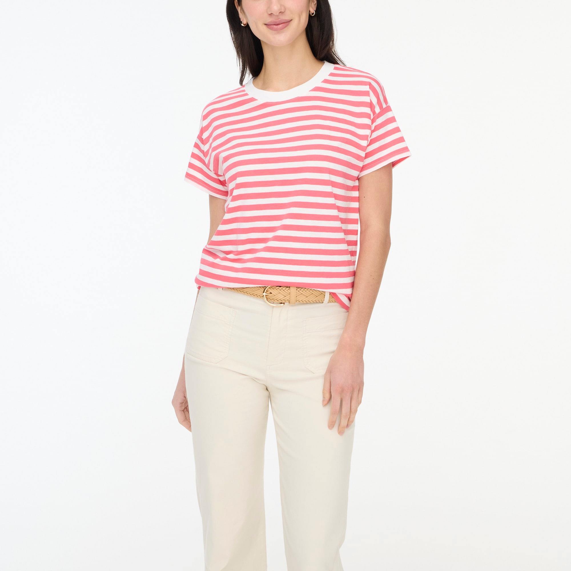 womens Striped crewneck tee