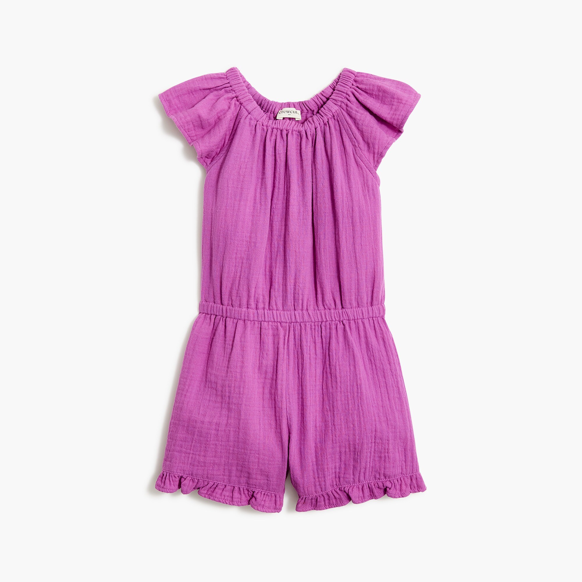 factory: girls&apos; gauze romper with flutter sleeves for girls, right side, view zoomed