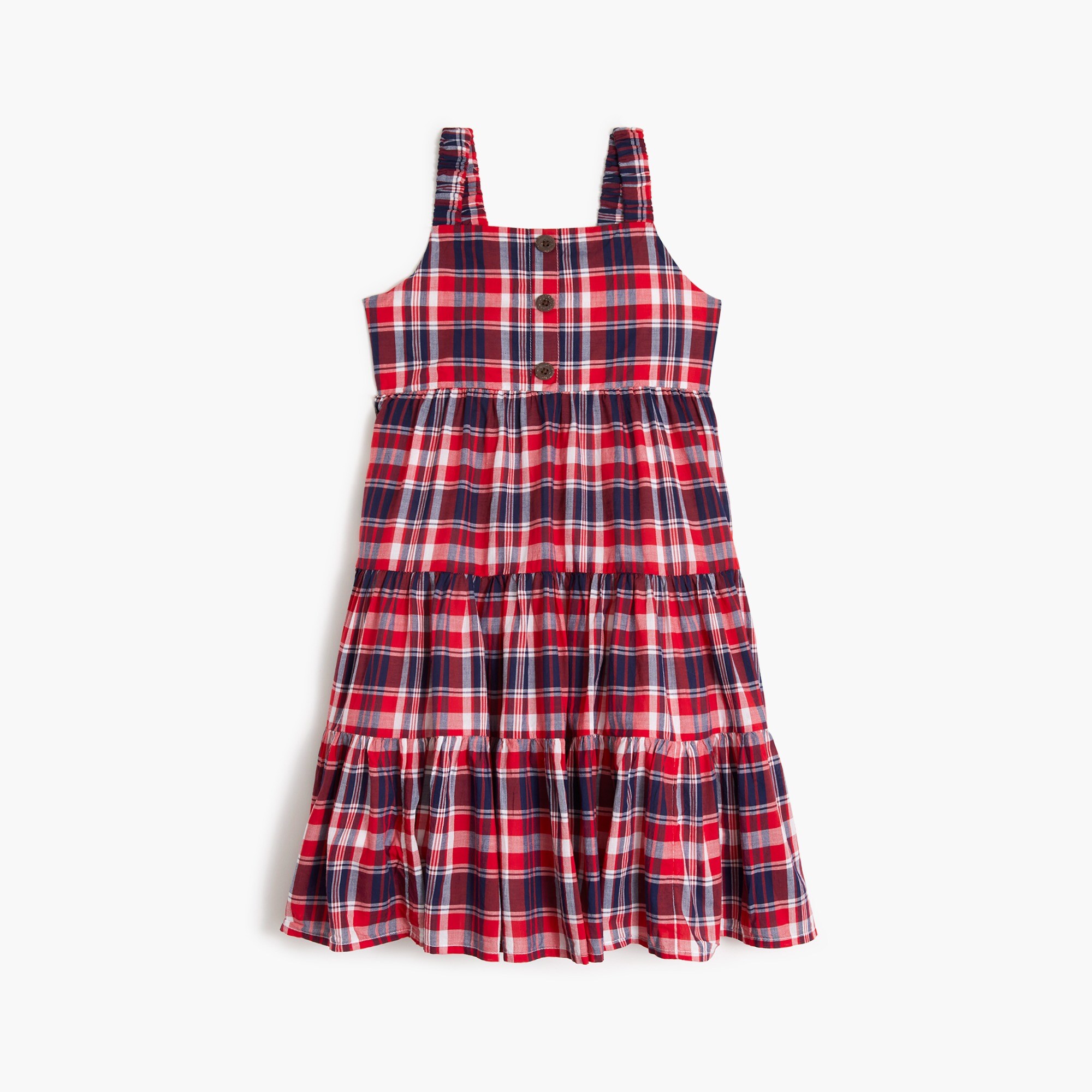 Girls' plaid midi dress
