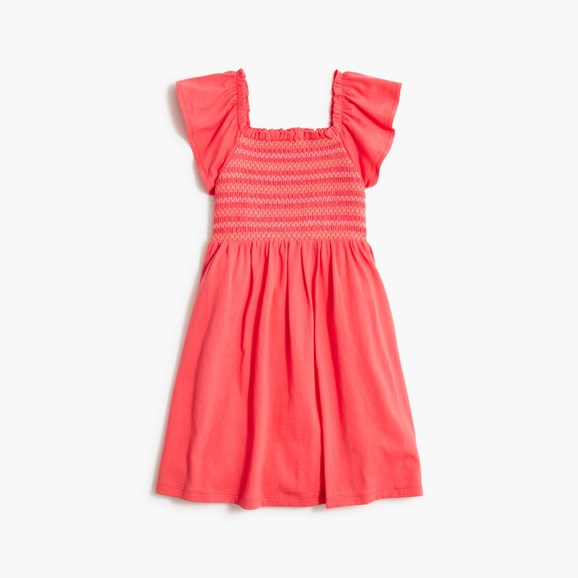 girls' smocked dress with flutter sleeves for girls