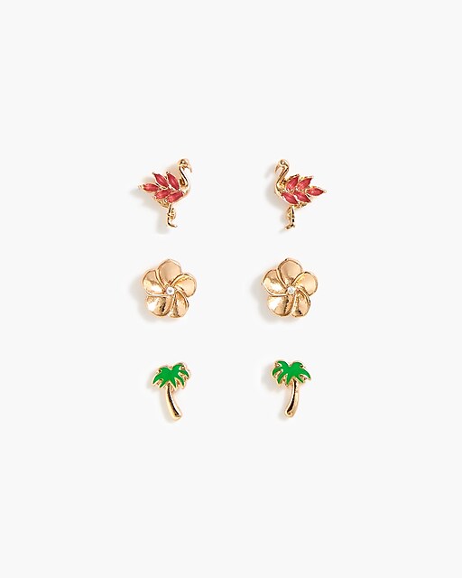 girls Girls&apos; flamingo earrings pack