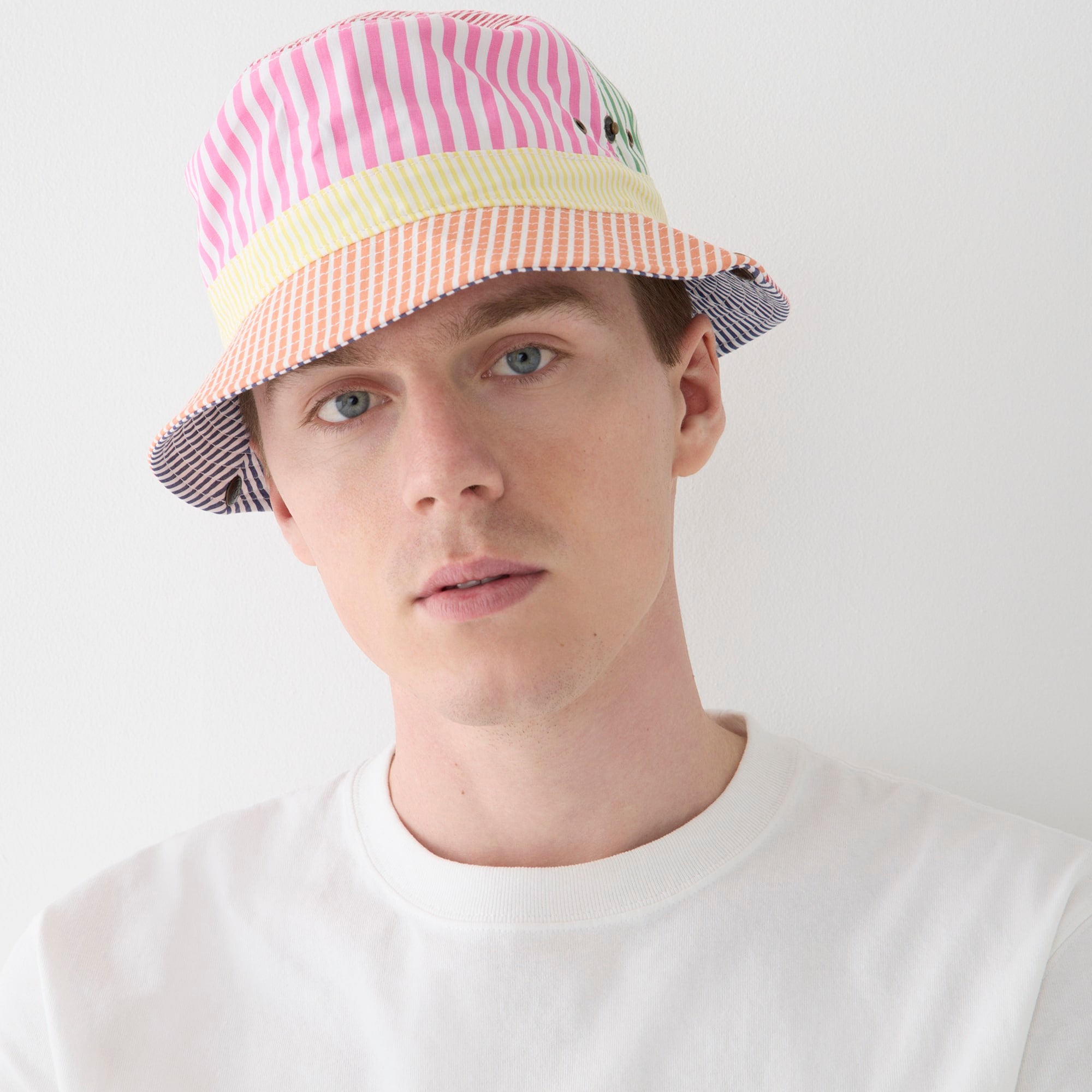 j.crew: bucket hat with snaps in cotton poplin for men