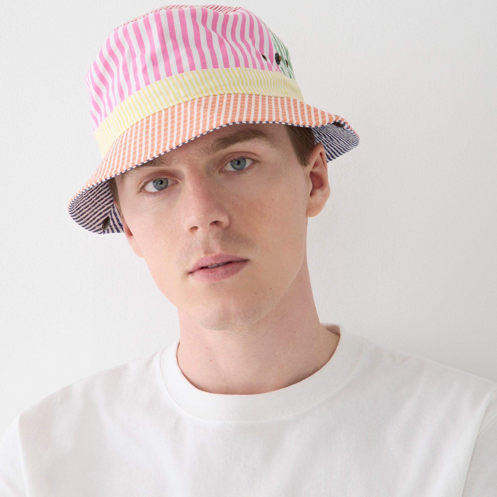 J.Crew Bucket Hat With Snaps In Cotton Poplin For Men
